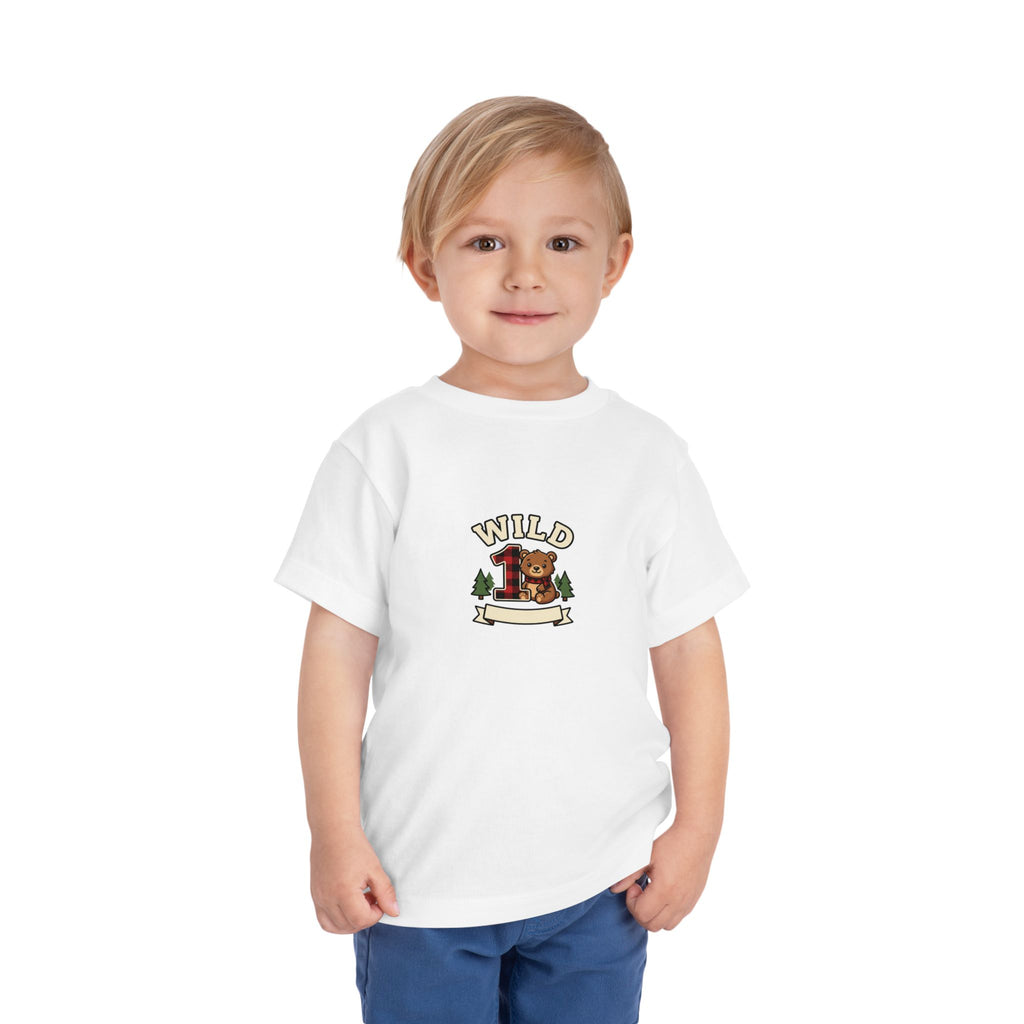 Wild One 1st Birthday Toddler Shirt Plaid Bear Tee