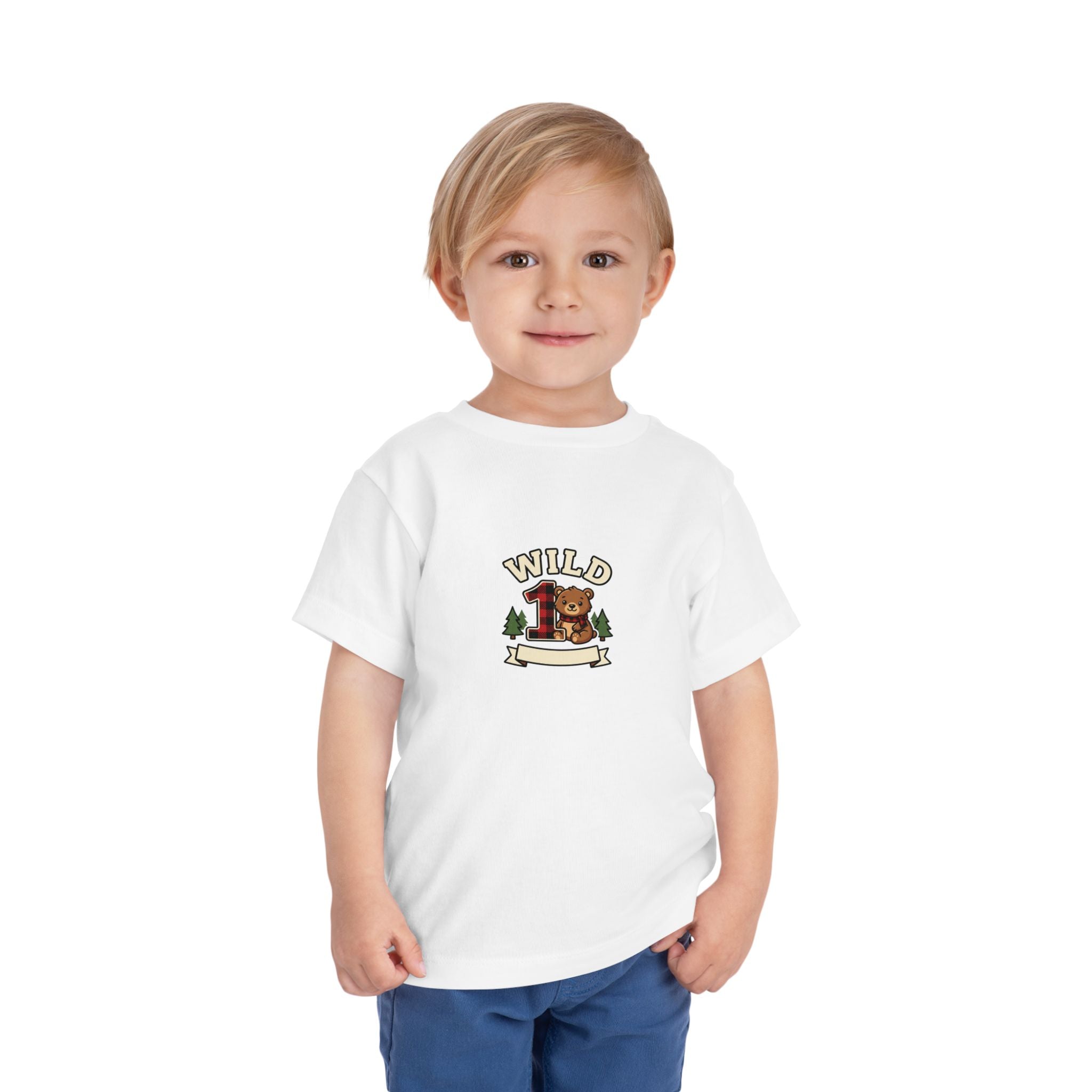 Wild One 1st Birthday Toddler Shirt Plaid Bear Tee