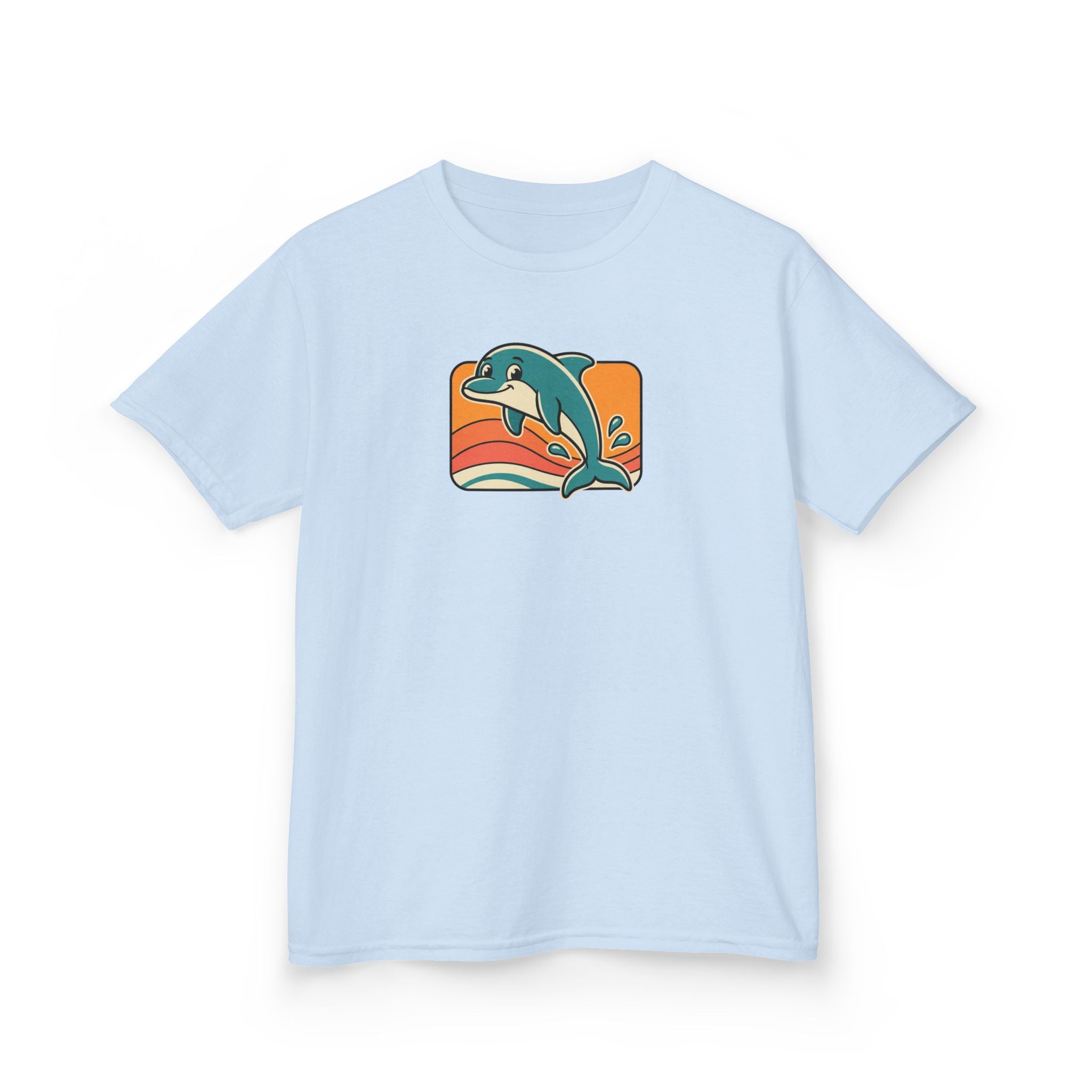 Dolphin Shirt Retro Sunset Kids Beach Tee