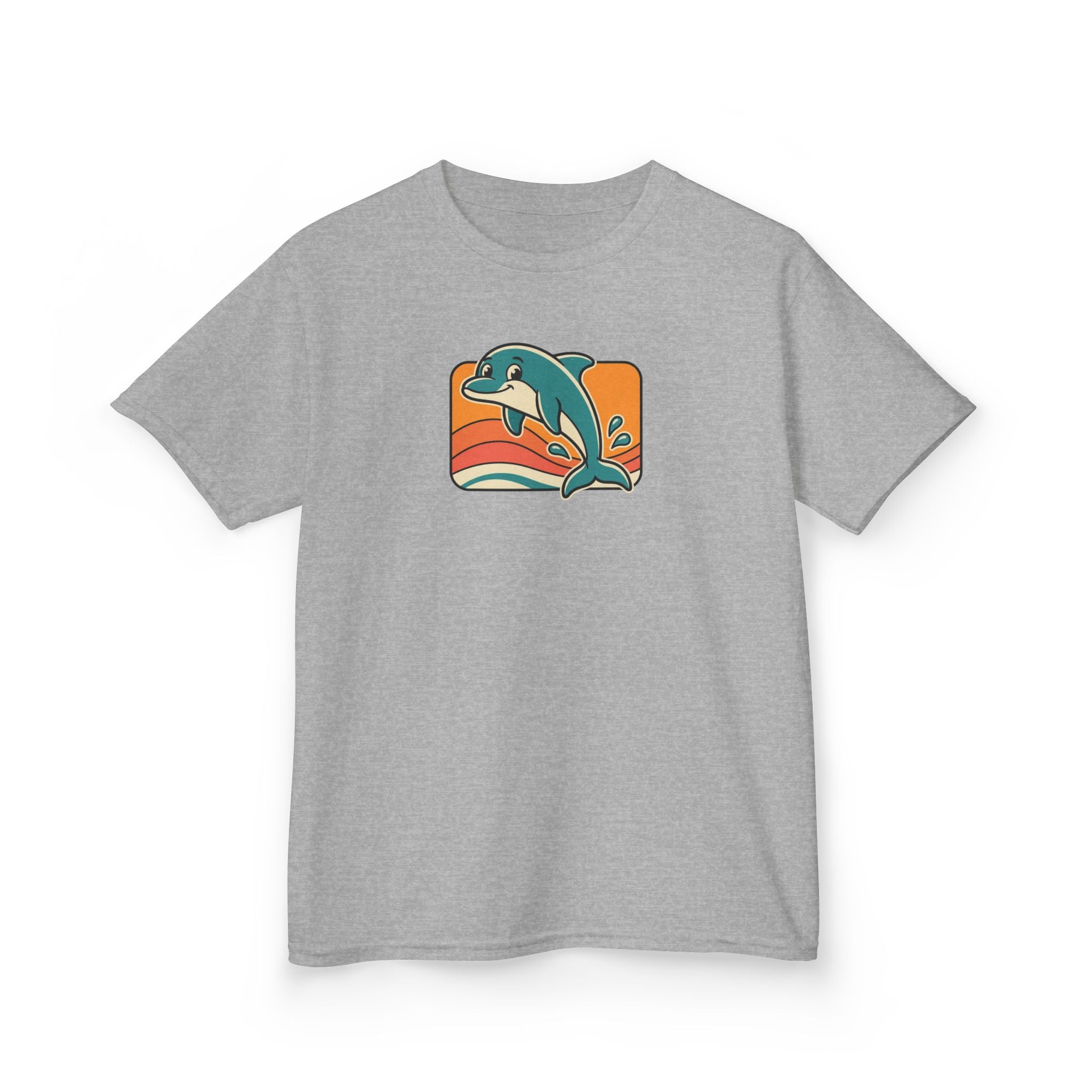 Dolphin Shirt Retro Sunset Kids Beach Tee