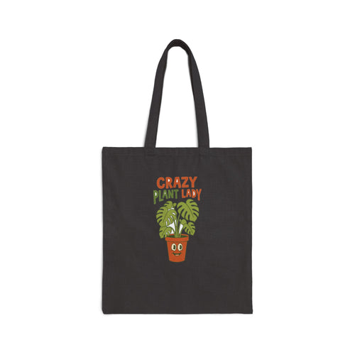 Crazy Plant Lady Canvas Tote Bag | Plant Mom Market Bag