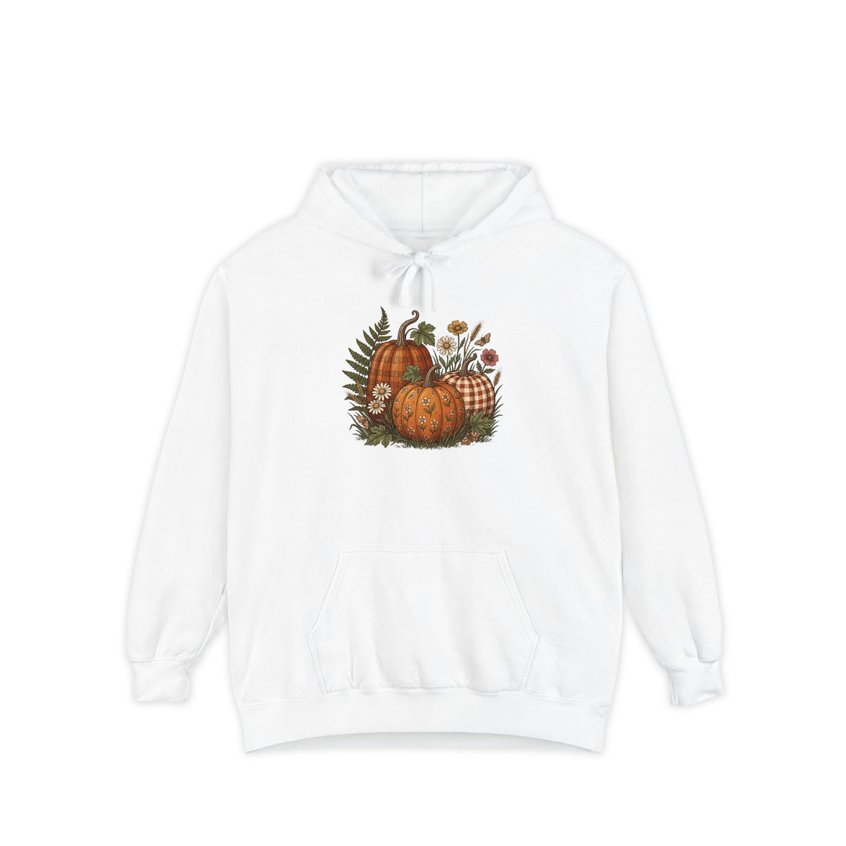Pumpkin Hoodie | Vintage Patterned Cottagecore Fall Art | Comfort Colors Garment Dyed