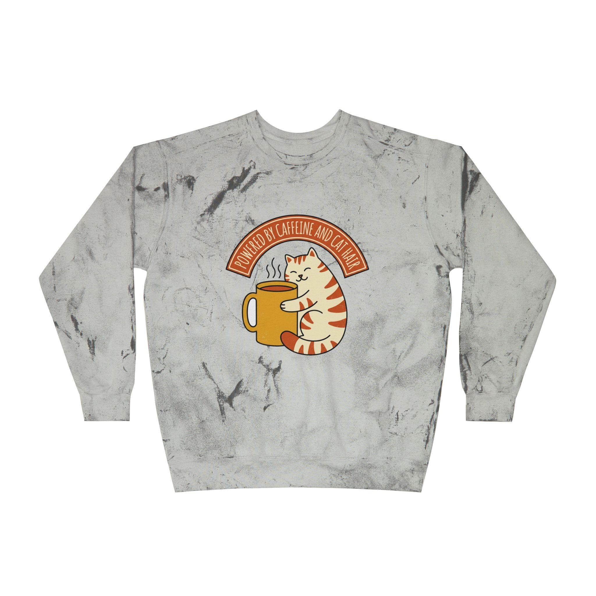 Cat Coffee Powered by Caffeine — Crewneck Sweatshirt