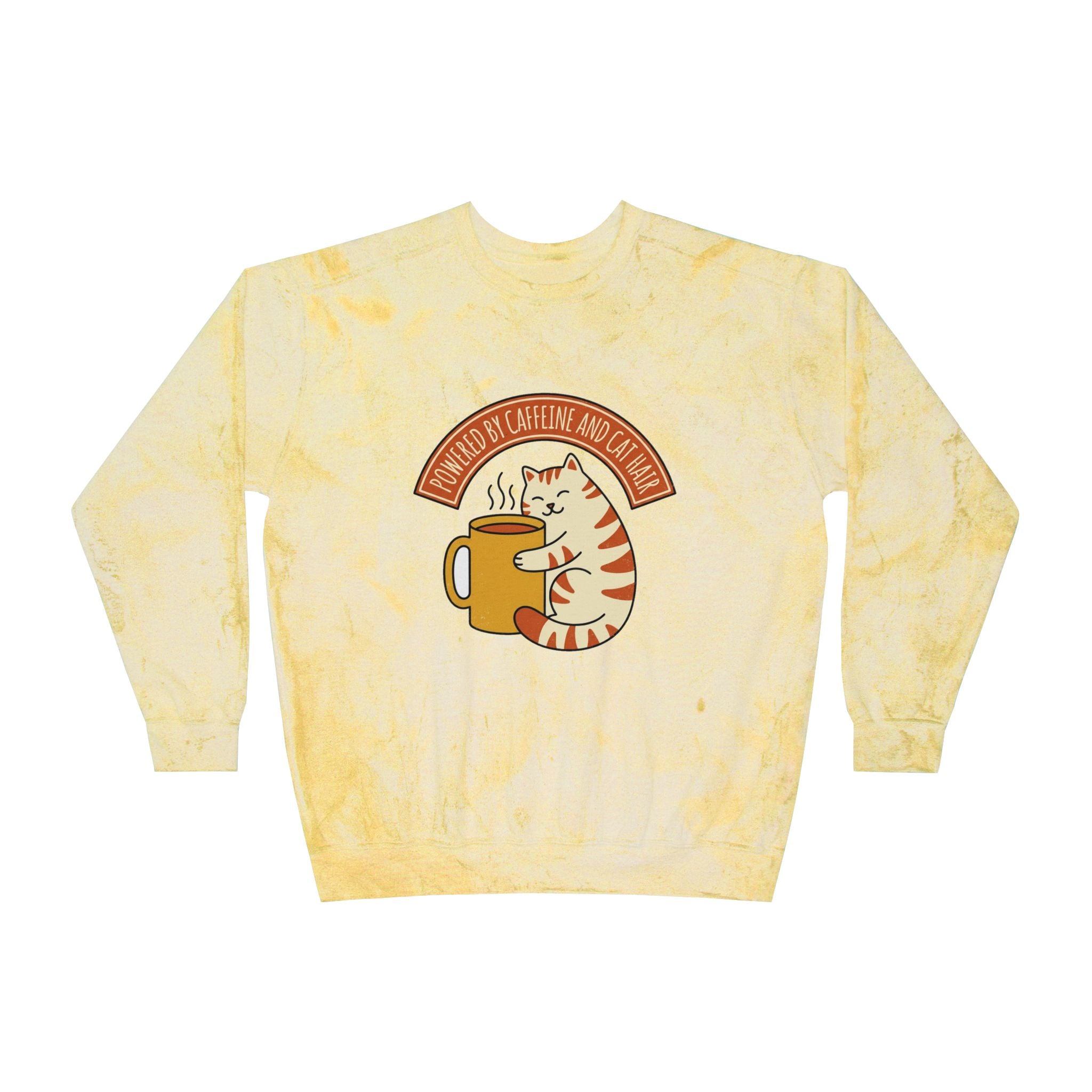 Cat Coffee Powered by Caffeine — Crewneck Sweatshirt