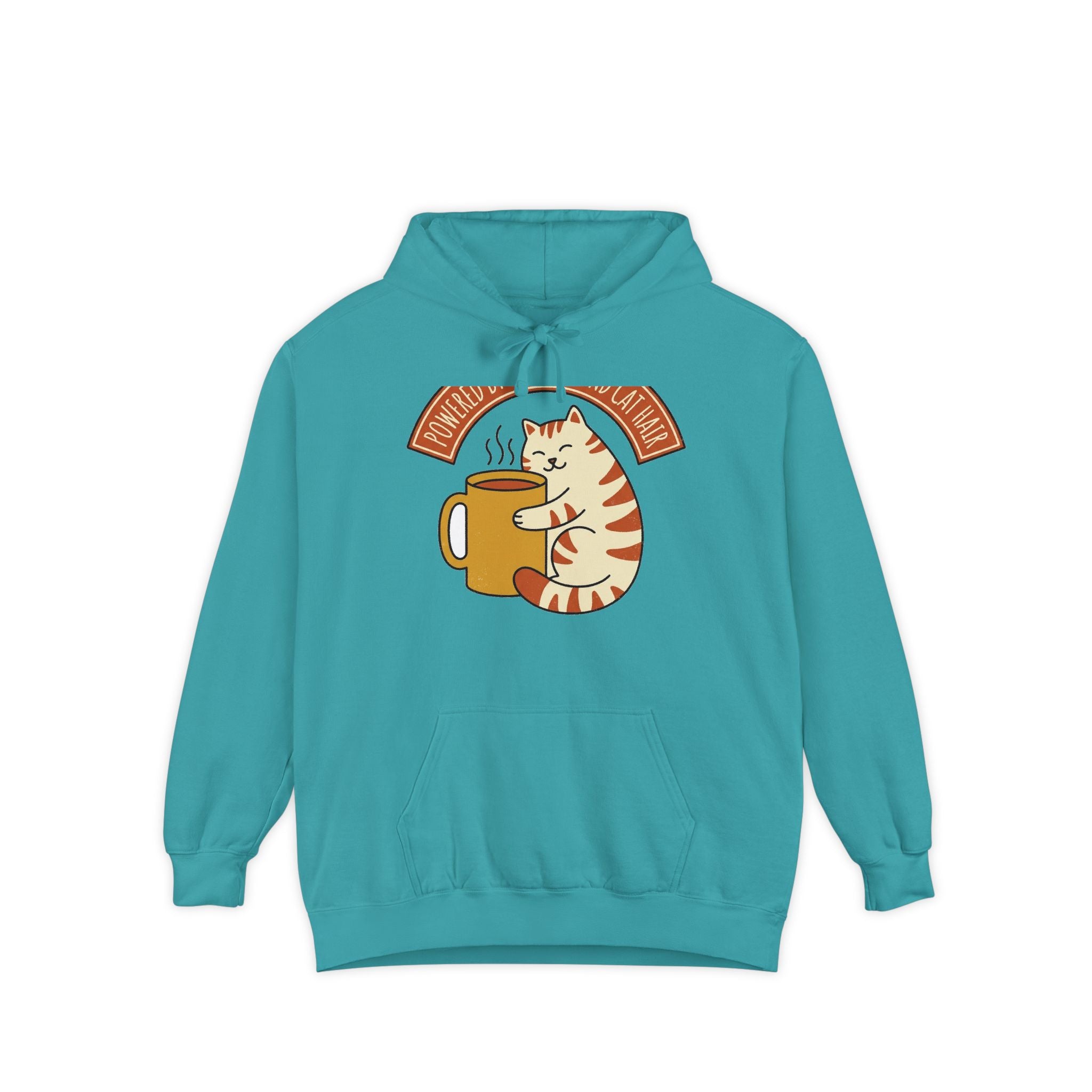 Cat Coffee Hoodie | Powered by Caffeine | funny cat coffee hoodie — Blue Jean