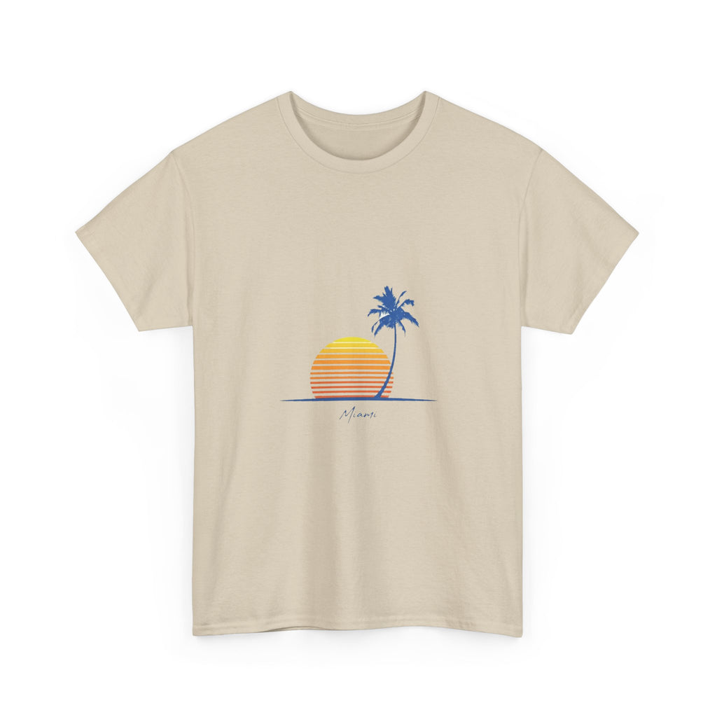 Retro Miami Palm Sunset Tee | Vintage Beach Summer Shirt