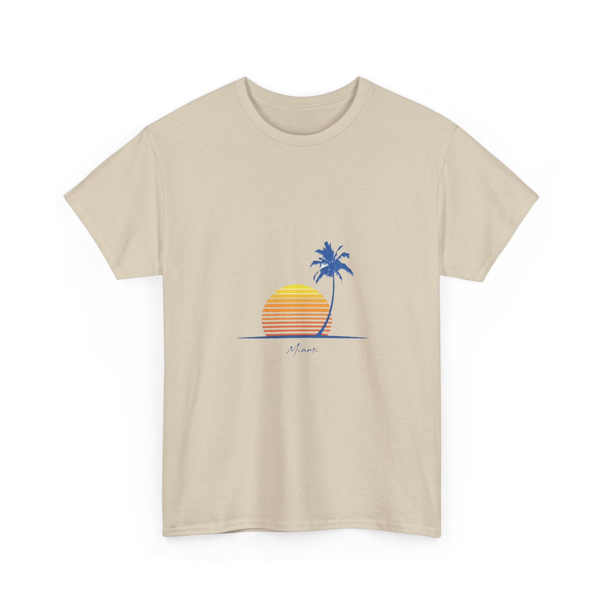 Retro Miami Palm Sunset Tee | Vintage Beach Summer Shirt