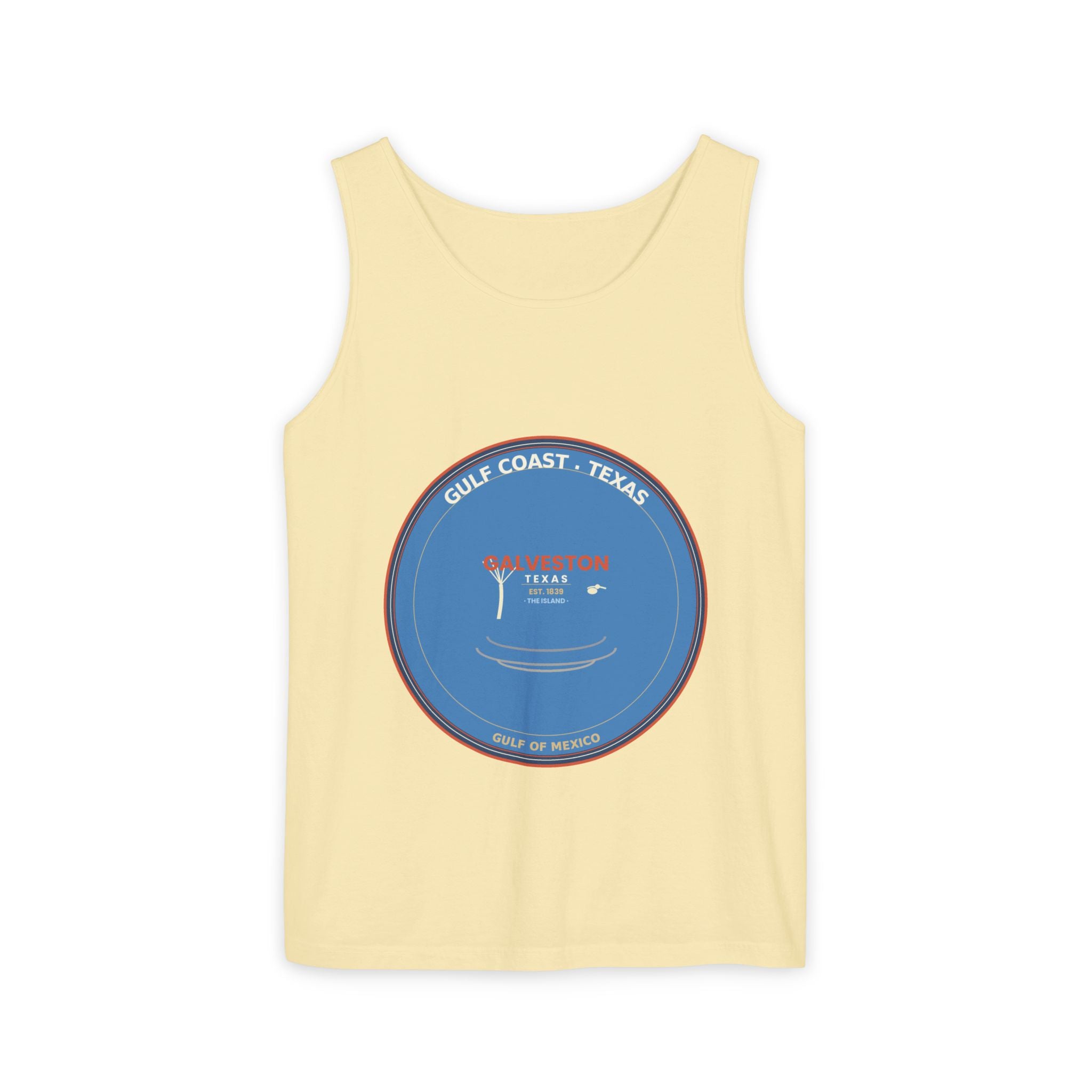 Galveston Texas Tank Top | Vintage Coastal Badge | CC 4200