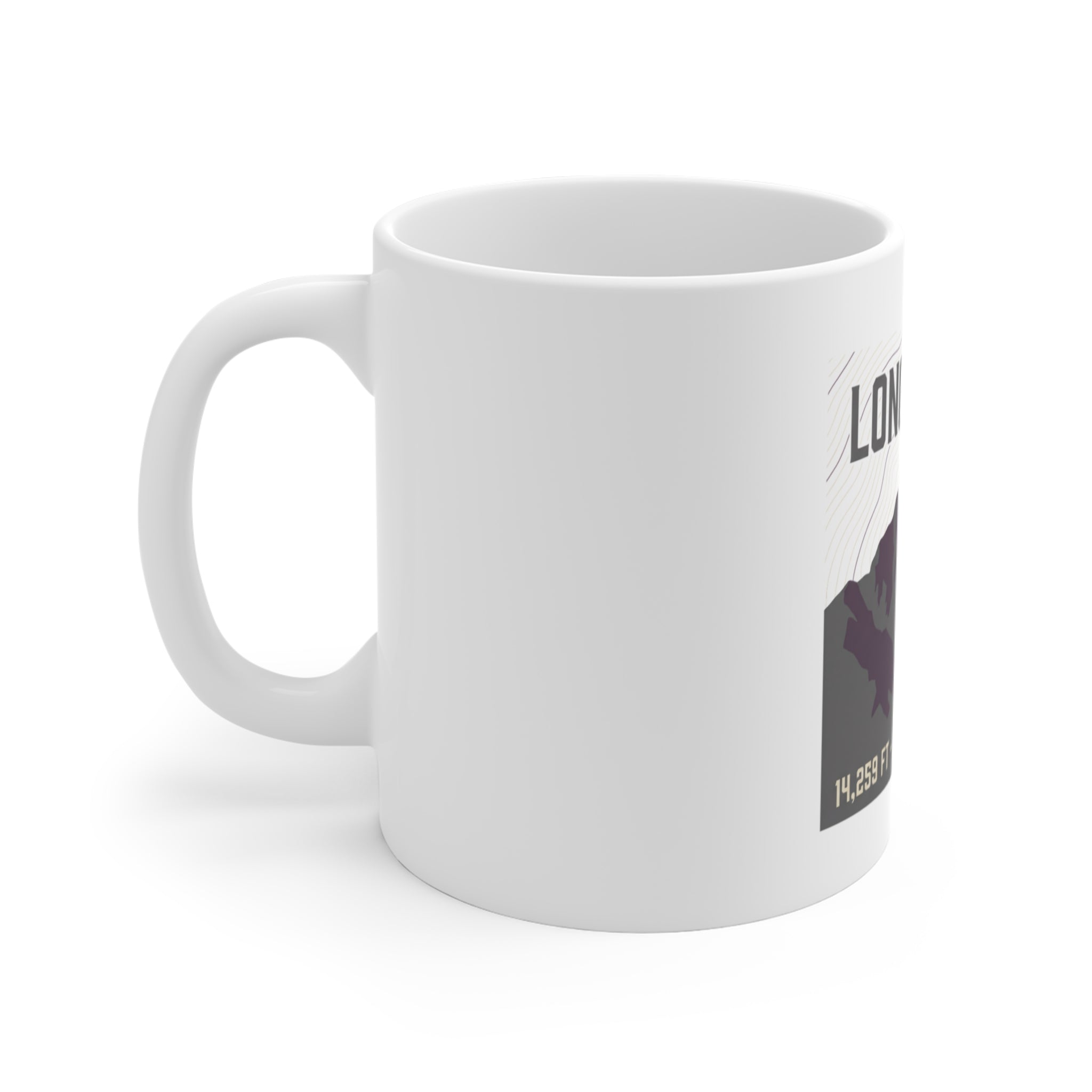 Longs Peak Mug — 14,259 ft Colorado mountain ceramic coffee mug