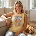 Professional Dog Cuddler Tank in butter, worn by an approved model, wide lifestyle photograph