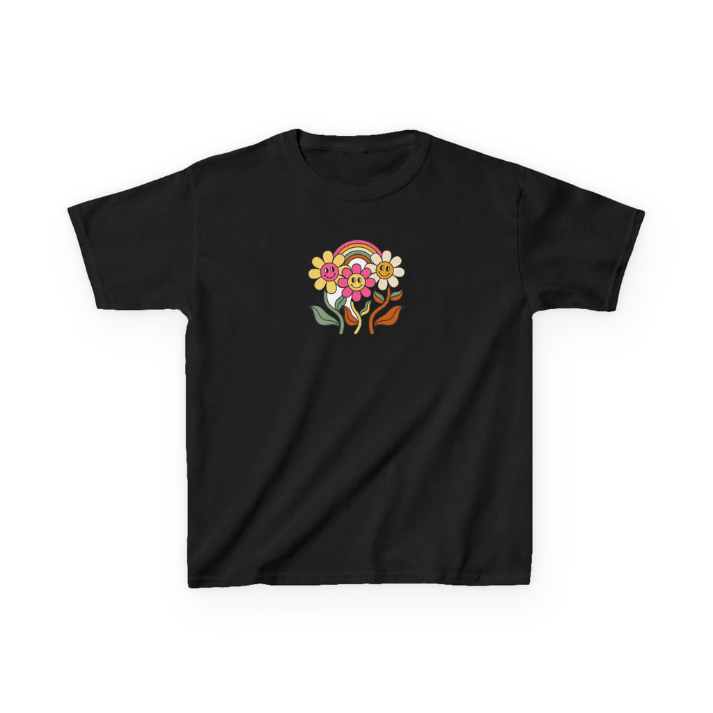 Groovy Daisy Shirt Retro Rainbow Flower Kids Tee
