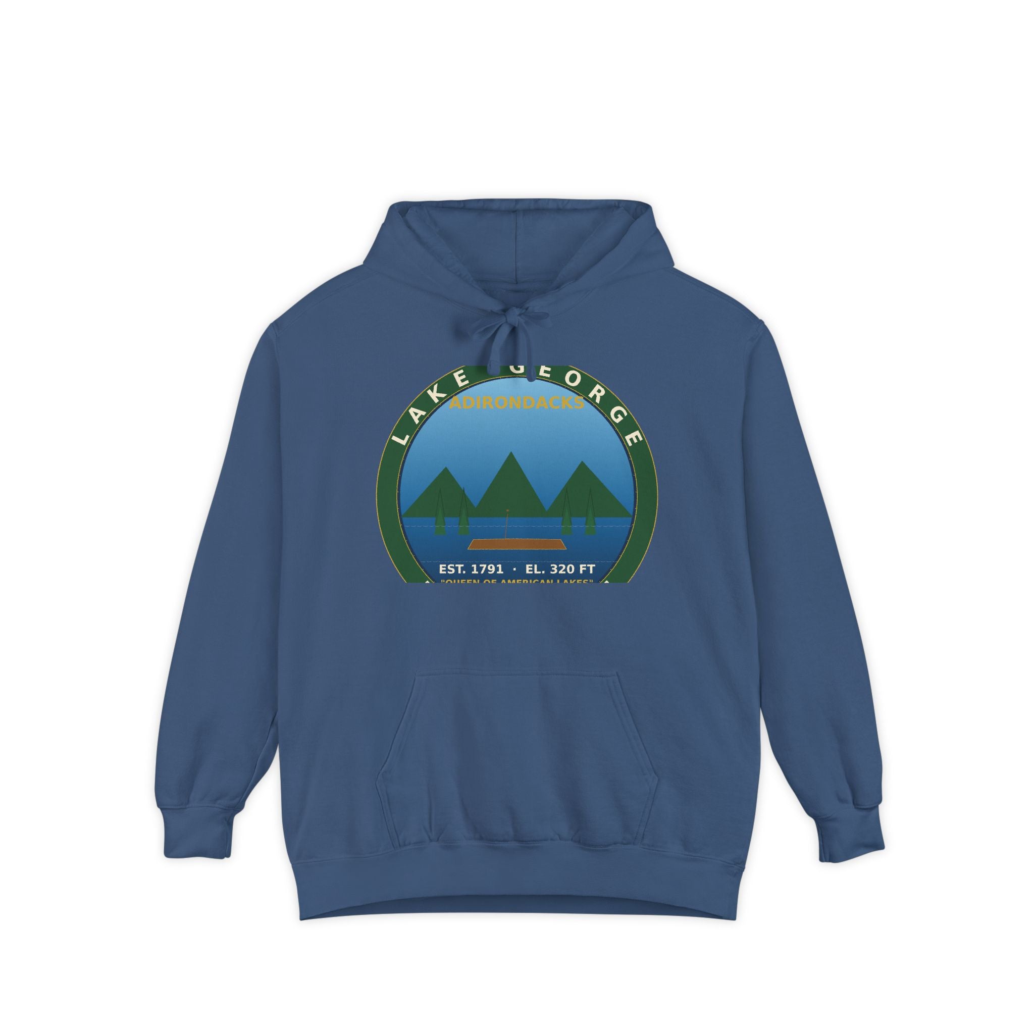 Lake George Adirondacks Badge Hoodie