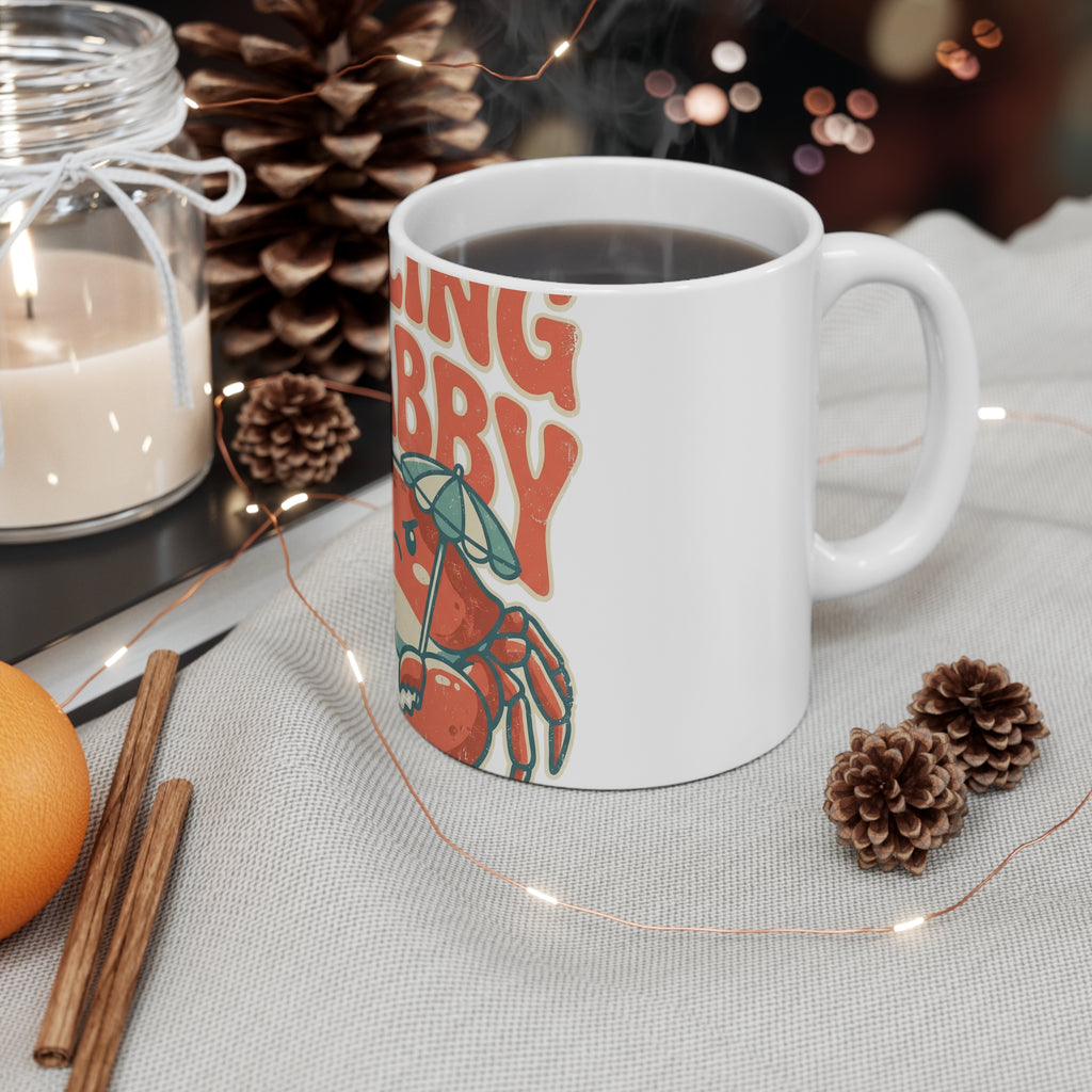 Feeling Crabby 11oz Mug | Funny Crab Coffee Mug Beach Gift