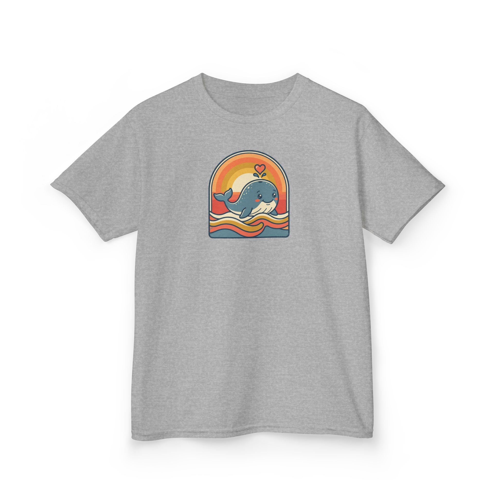 Whale Shirt Retro Heart Splash Kids Beach Tee