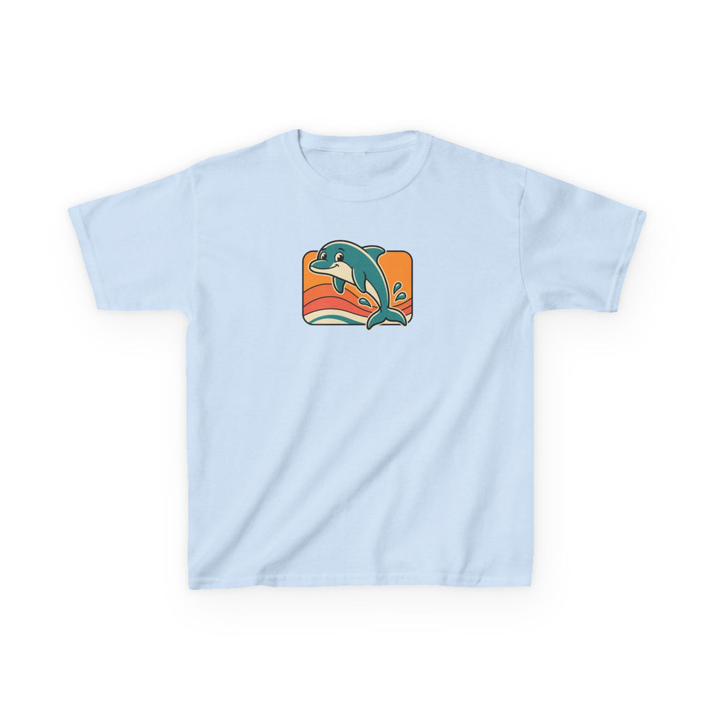 Dolphin Shirt Retro Sunset Kids Beach Tee