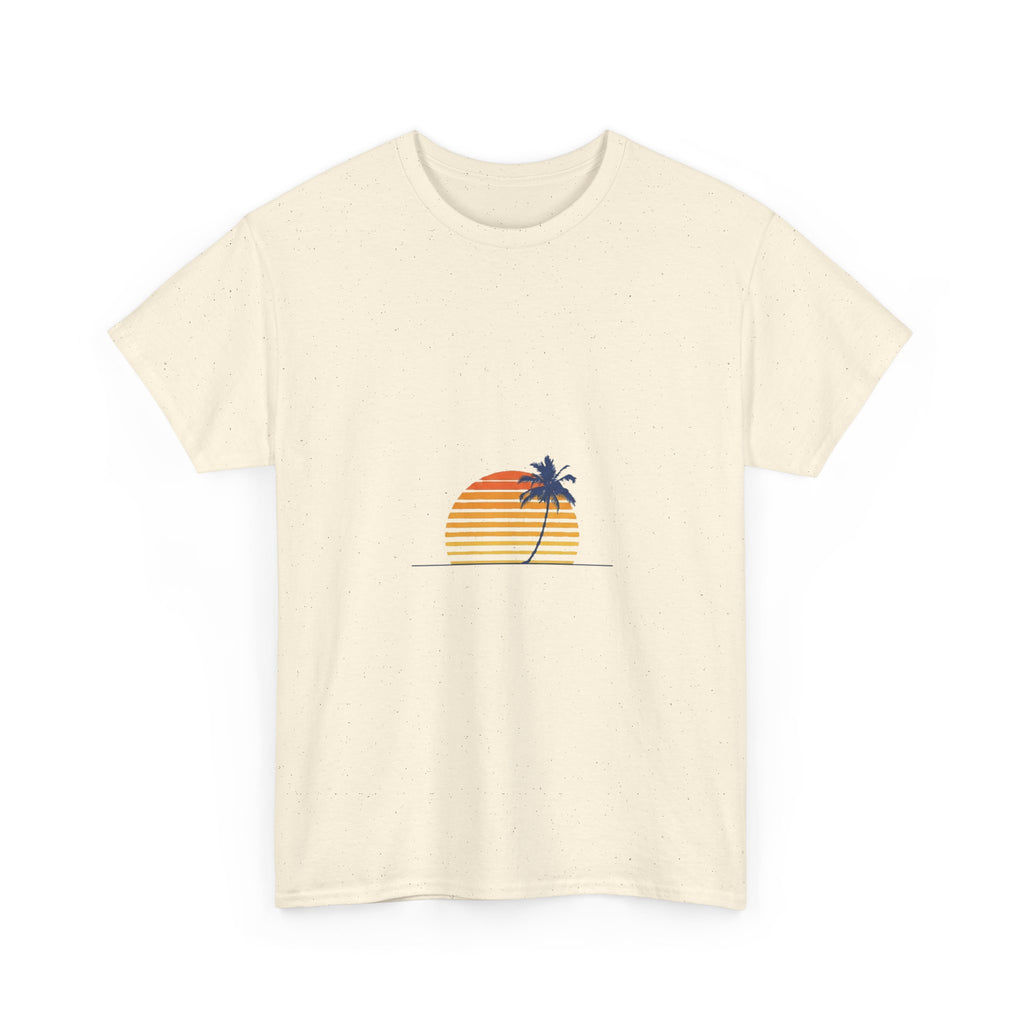 Retro Palm & Sunset Tee | Minimalist Vintage Beach Summer Shirt
