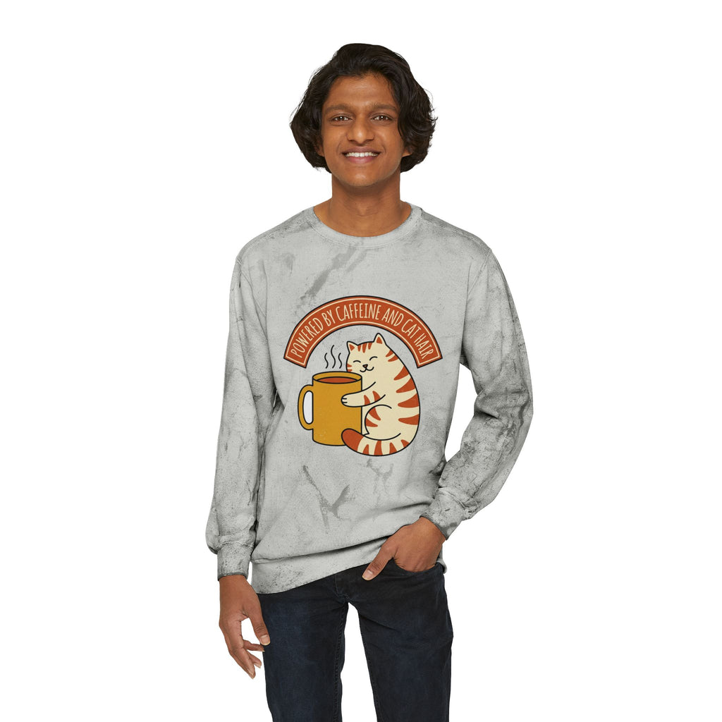 Cat Coffee Powered by Caffeine — Crewneck Sweatshirt