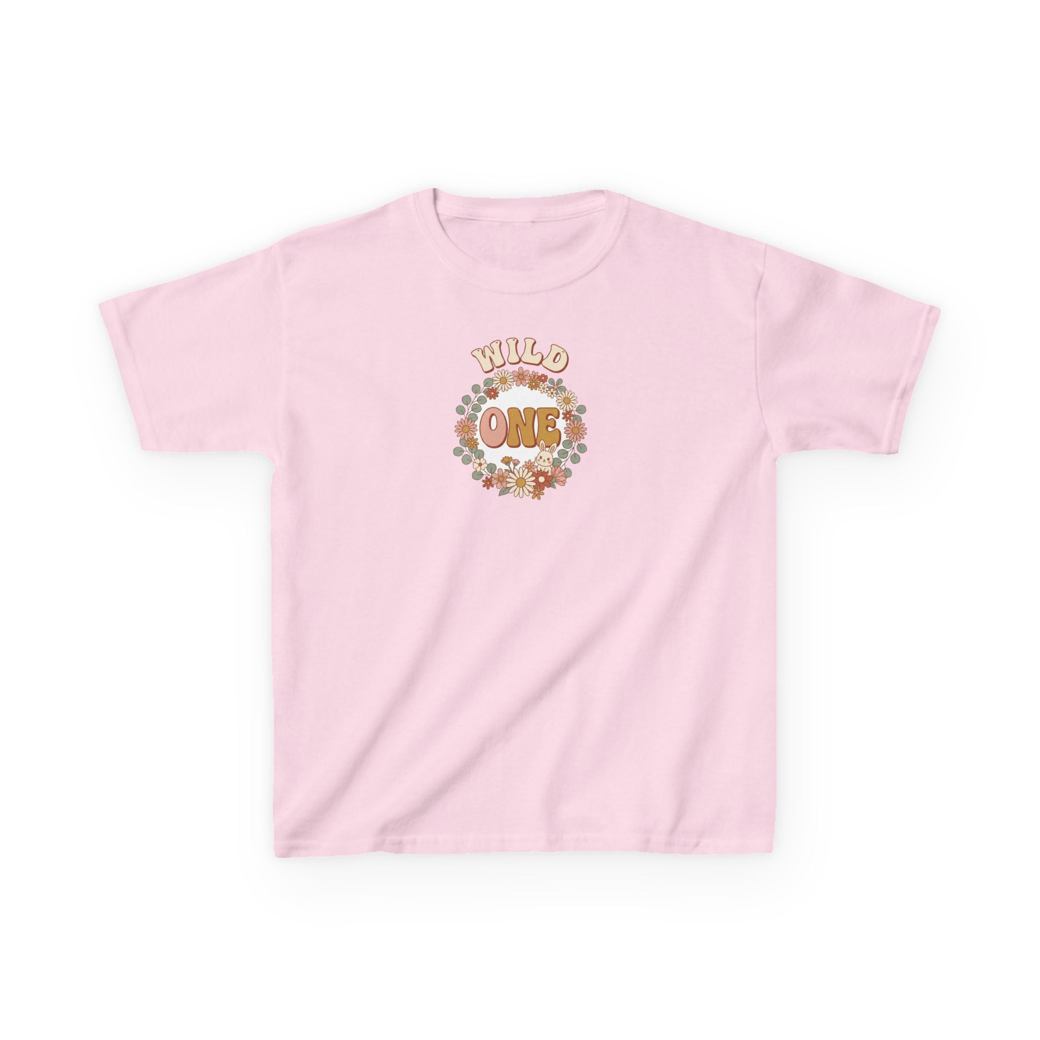 Wild One 1st Birthday Shirt Boho Floral Bunny Kids Tee