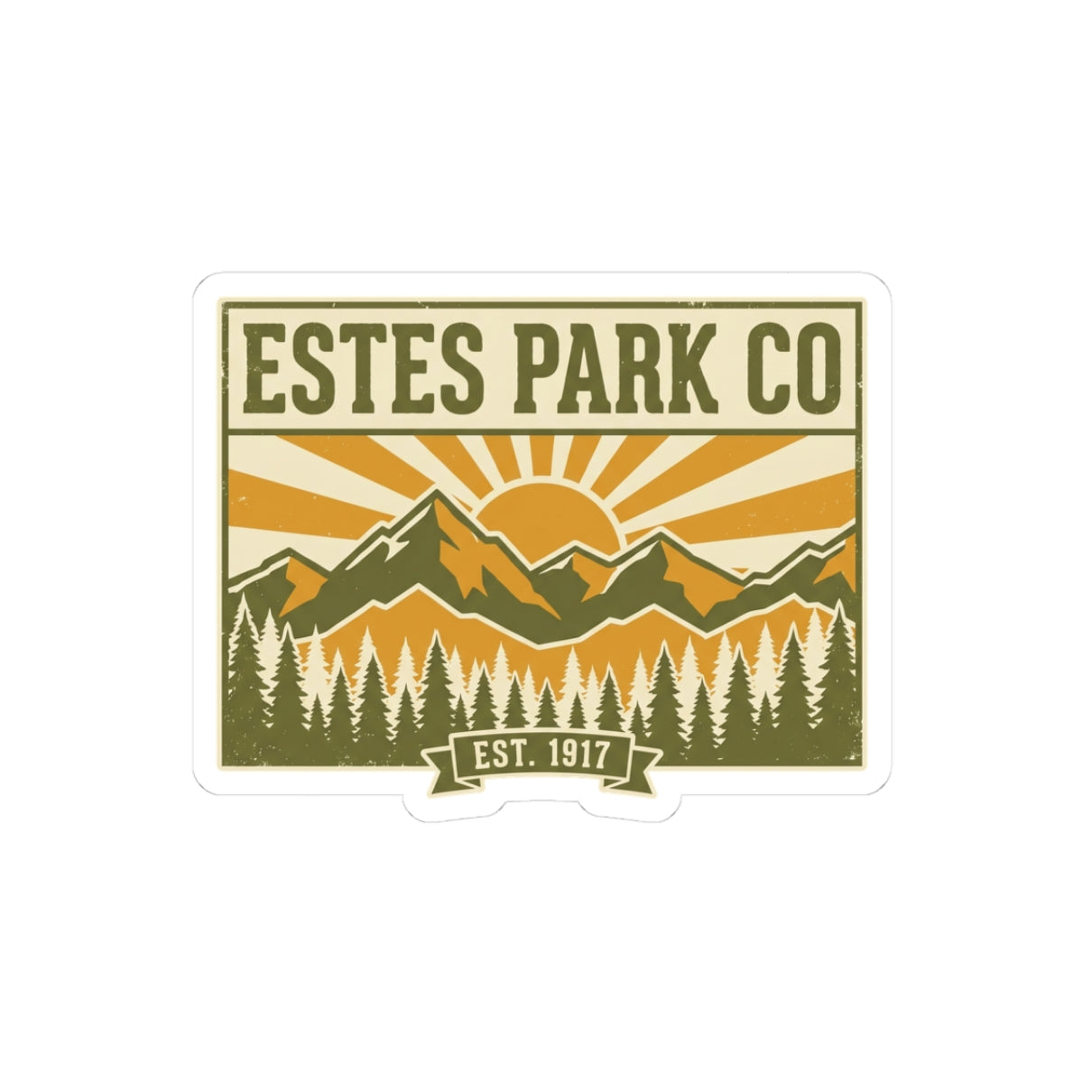 Estes Park CO Vintage Sticker | EST. 1917 Colorado Mountain Decal