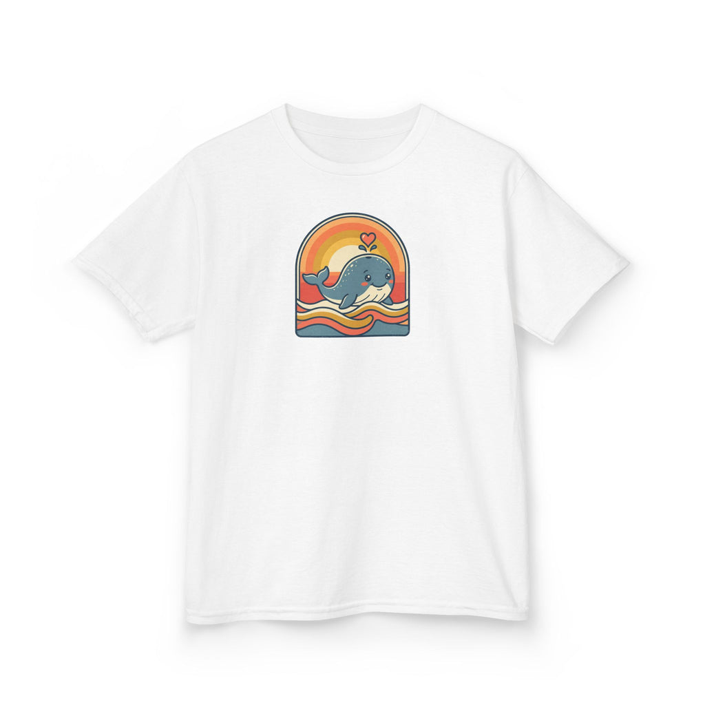 Whale Shirt Retro Heart Splash Kids Beach Tee