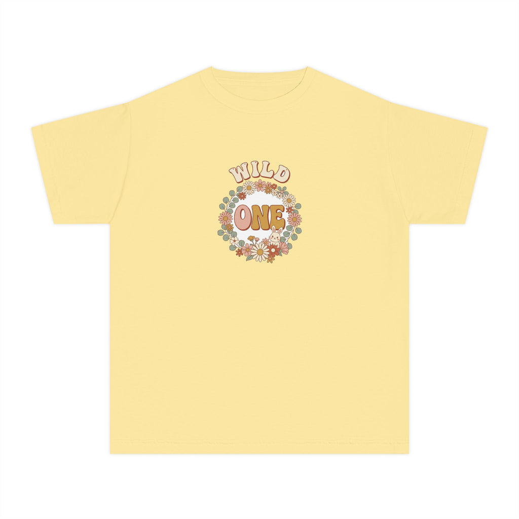 Wild One Birthday Youth Shirt Boho Bunny Comfort Colors
