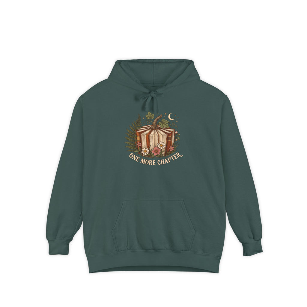 Book Lover Hoodie | One More Chapter Autumn Reading Art | Comfort Colors Garment Dyed