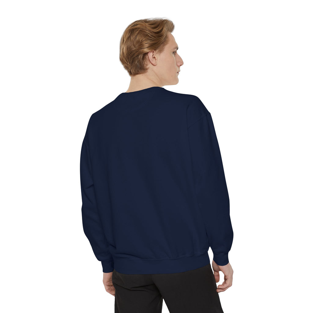 Retro Ghost Crewneck Sweatshirt | Ghost in a Knitted Beanie Cocoa Art | Comfort Colors Garment Dyed