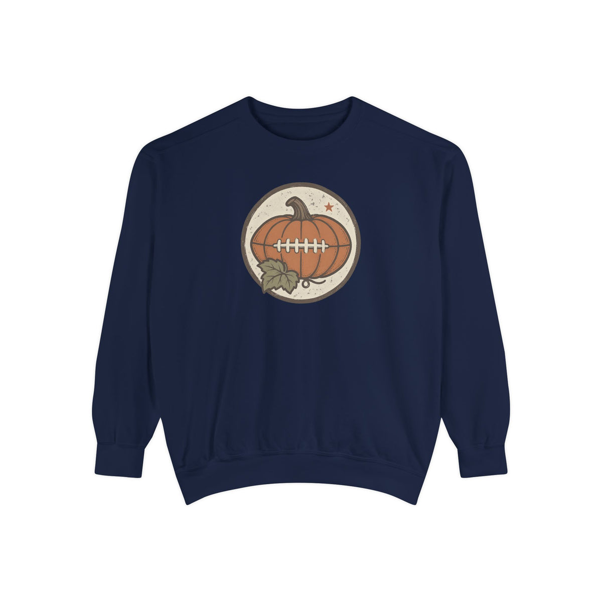 Pumpkin Football Crewneck Sweatshirt | Vintage Fall Saturday Tailgate Art | Comfort Colors Garment Dyed
