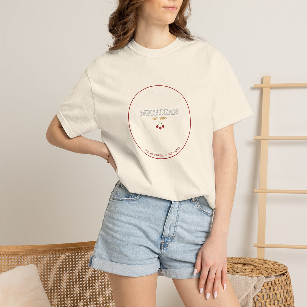 Traverse City Michigan Tee | Vintage Cherry Capital Badge