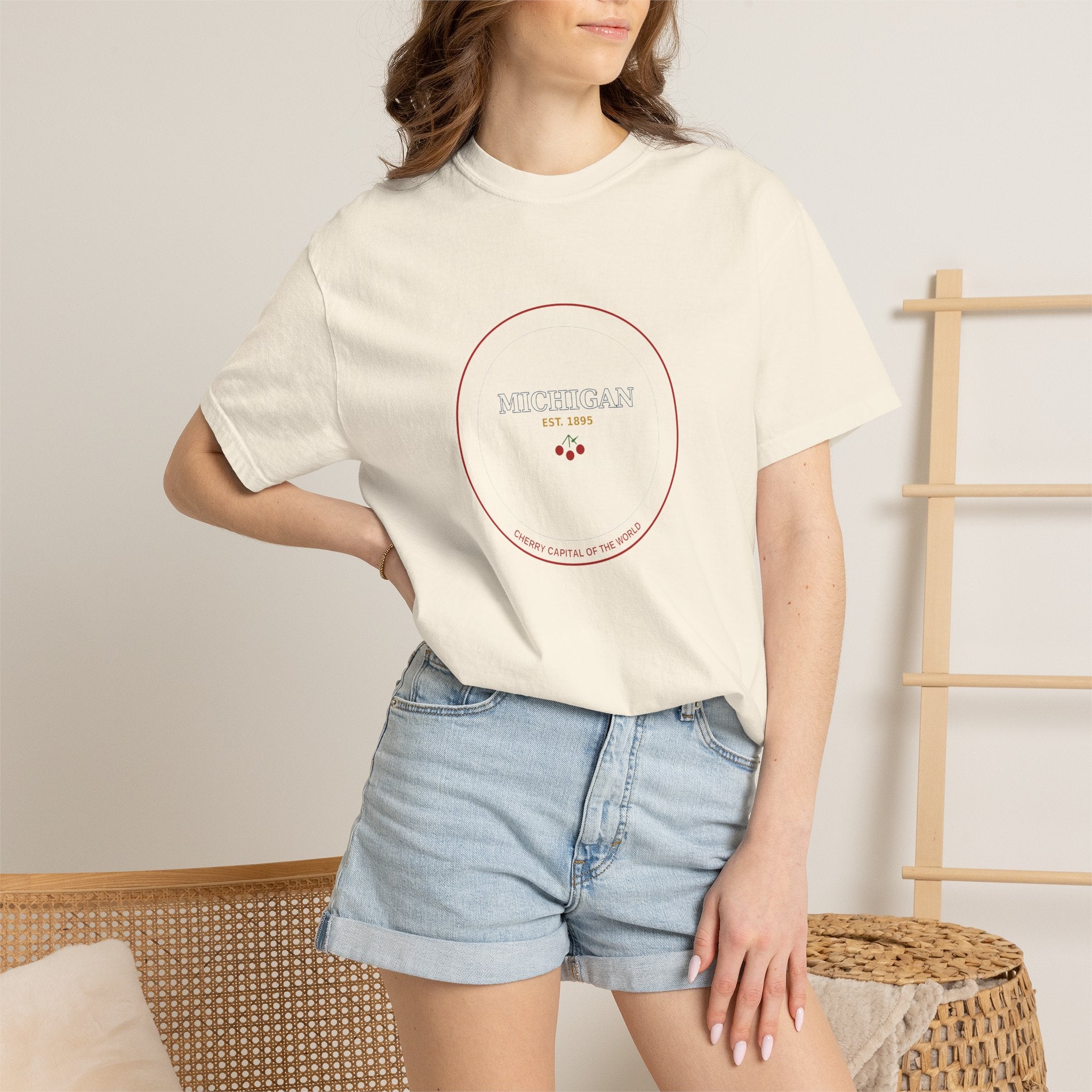 Traverse City Michigan Tee | Vintage Cherry Capital Badge