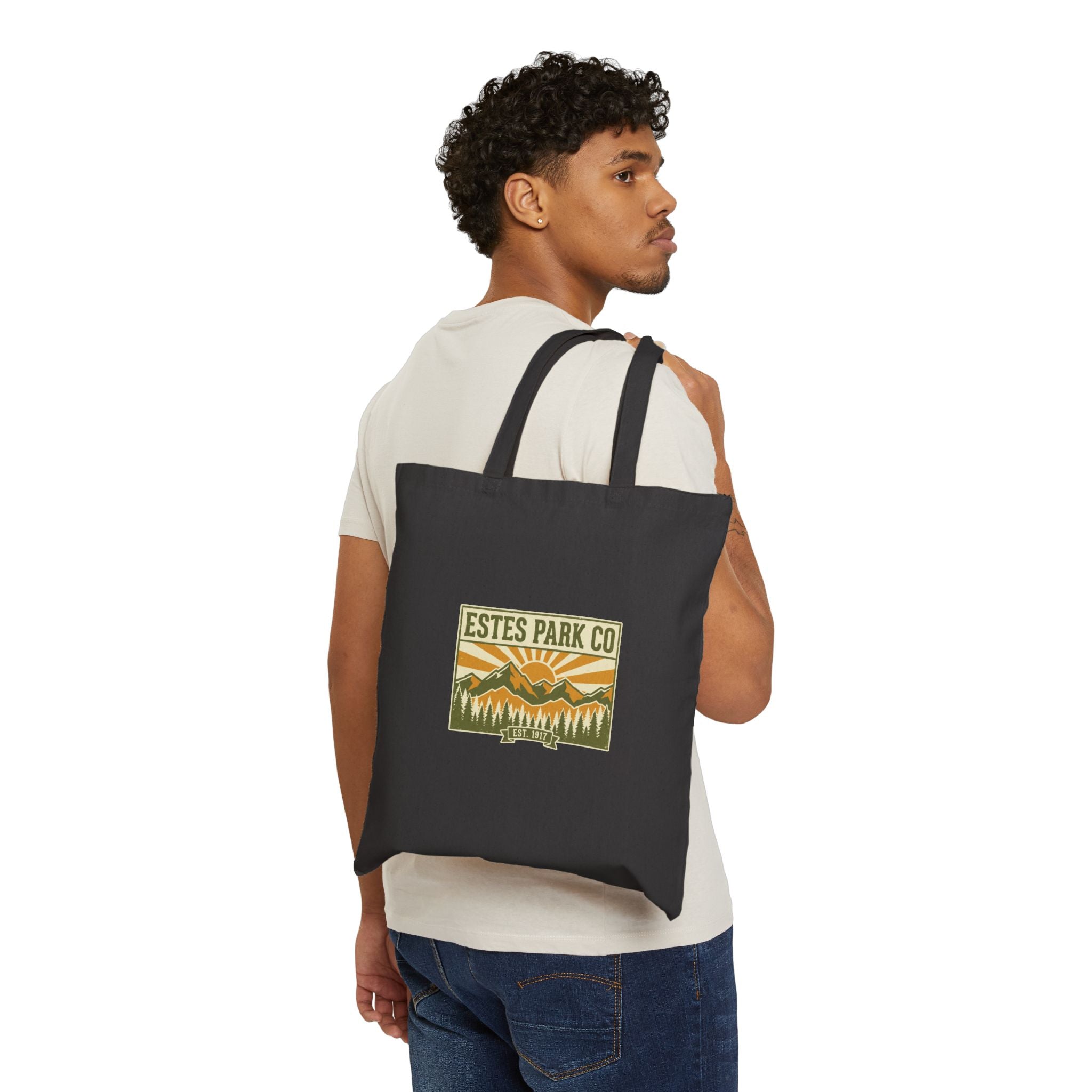 Estes Park CO Canvas Tote Bag | Vintage EST. 1917 Colorado Mountain Tote