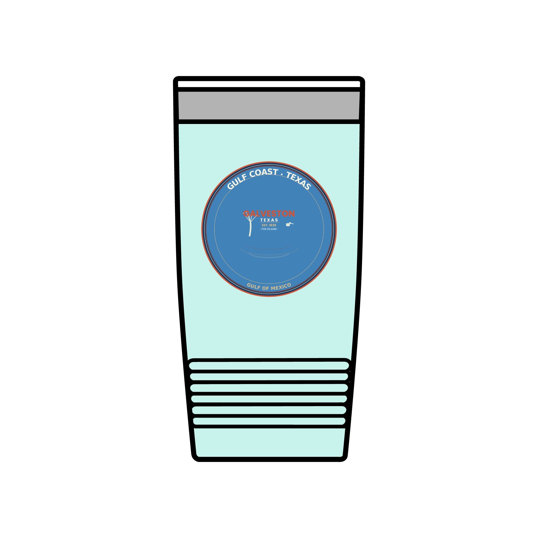 Galveston Texas Tumbler | Gulf Coast Vintage Badge | 20oz