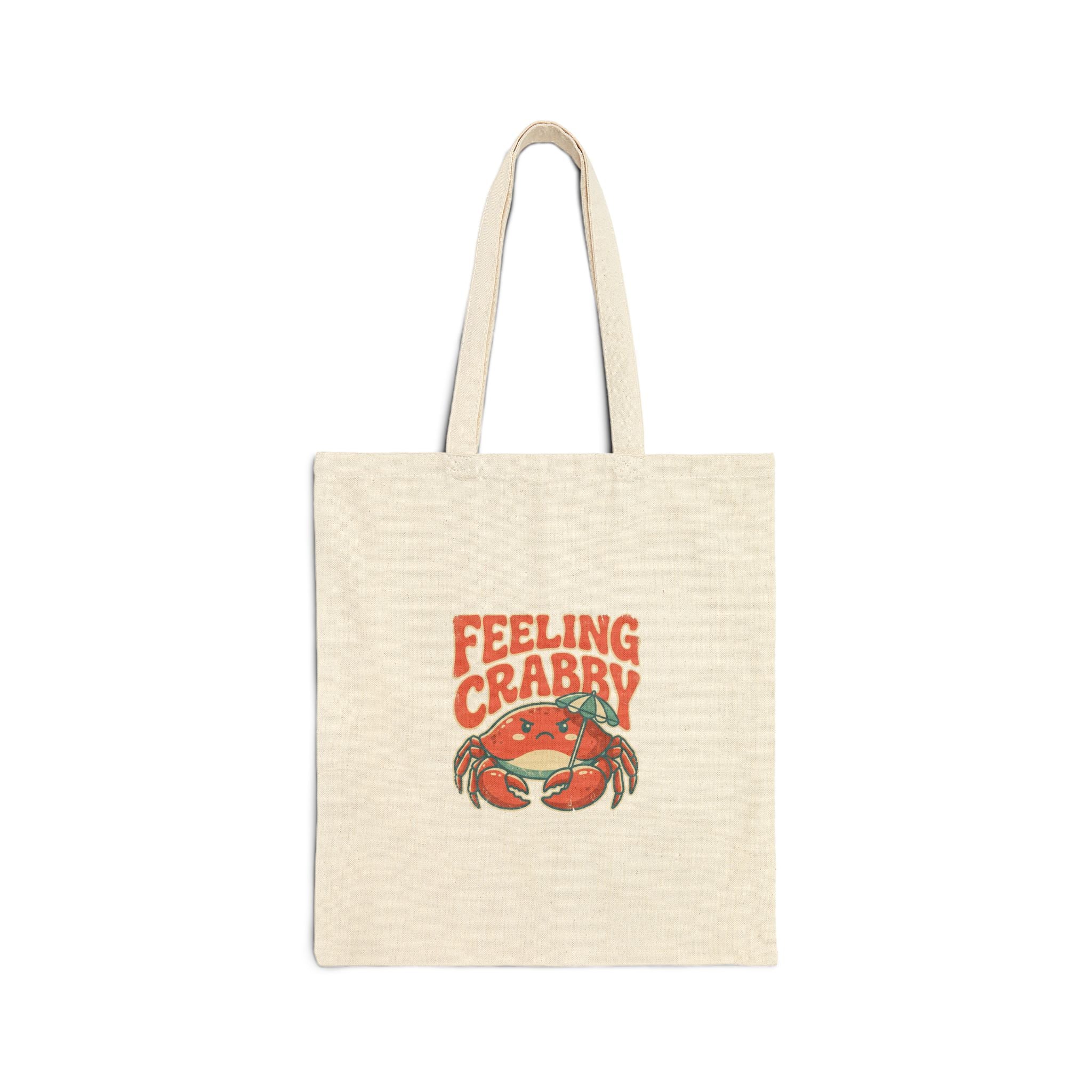 Feeling Crabby Canvas Tote Bag | Funny Crab Beach Tote