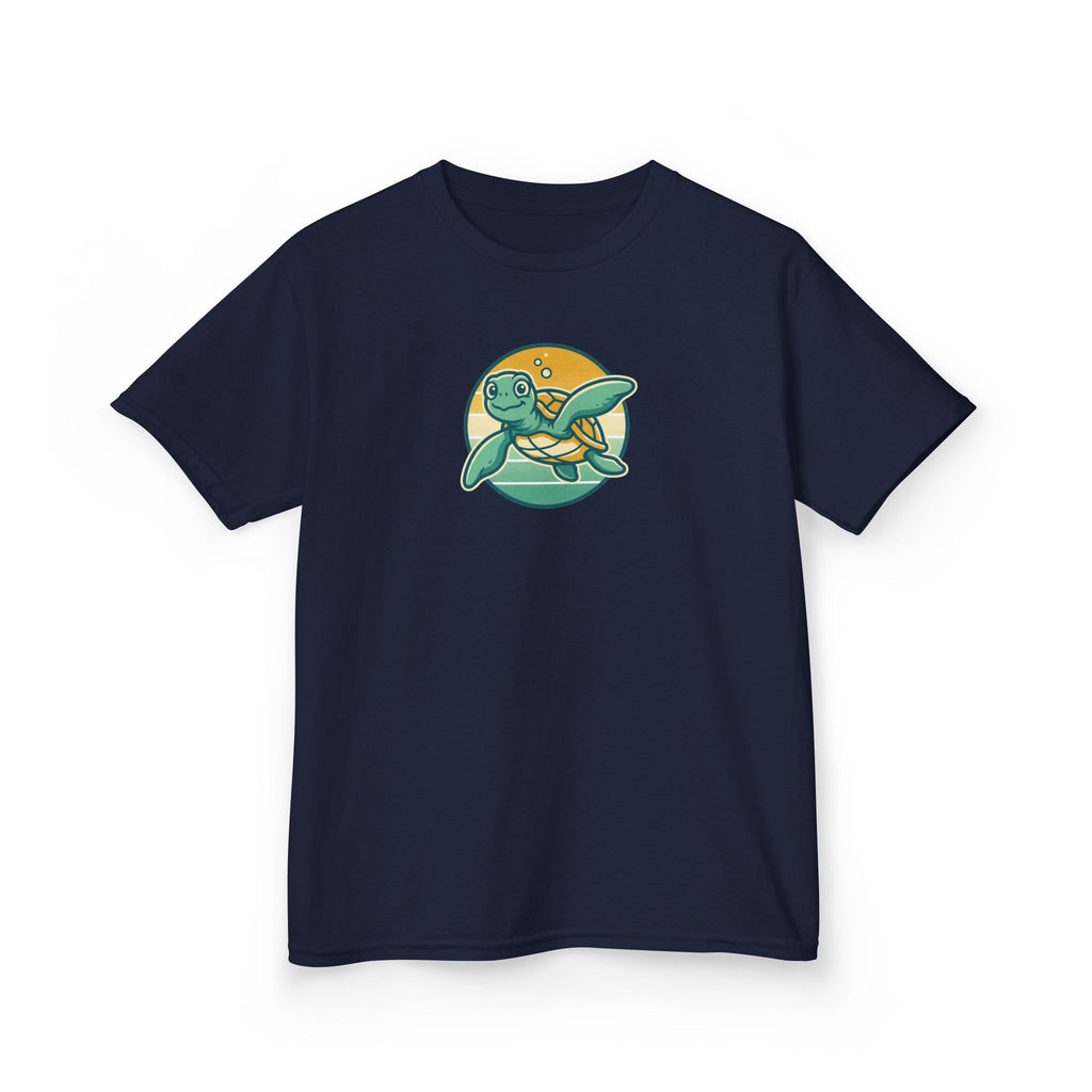 Sea Turtle Shirt Retro Sunset Badge Kids Beach Tee