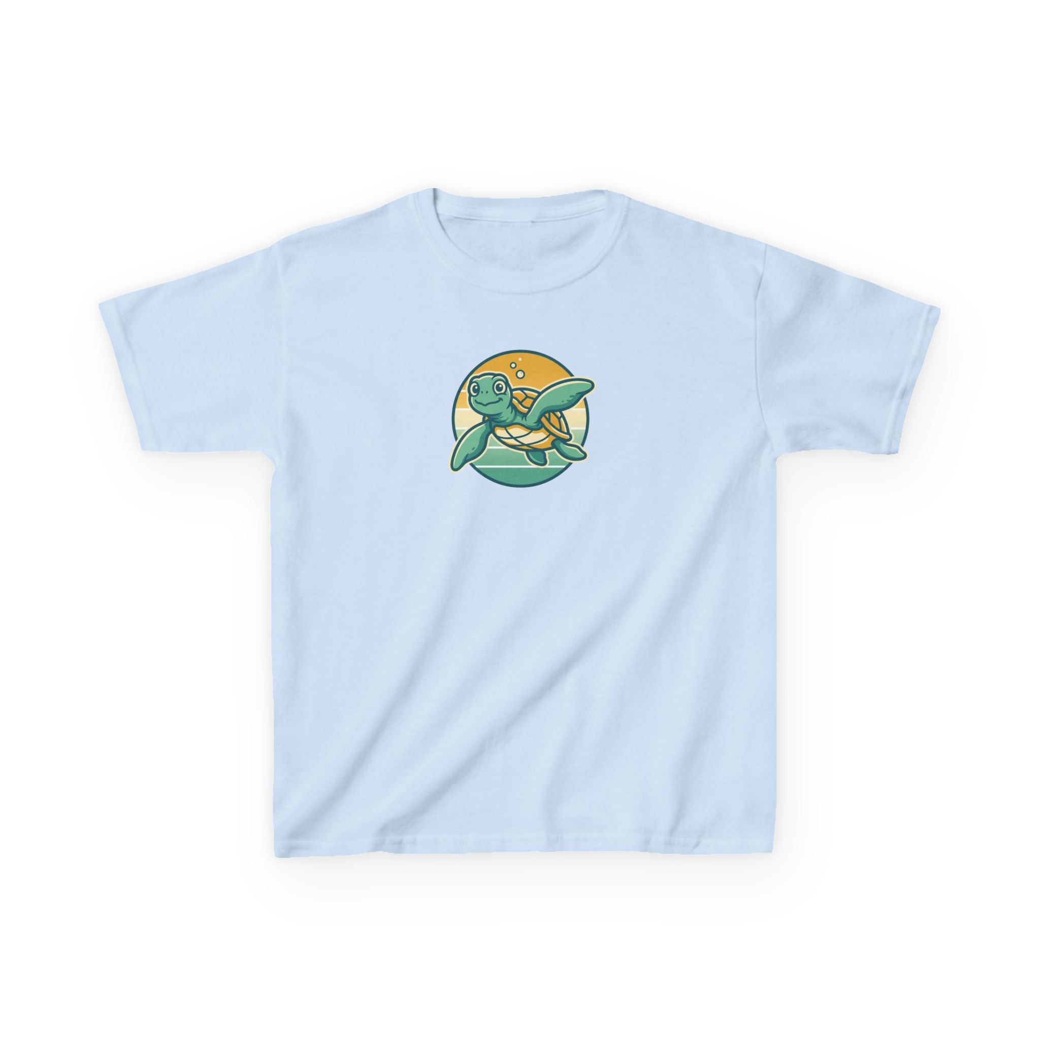Sea Turtle Shirt Retro Sunset Badge Kids Beach Tee