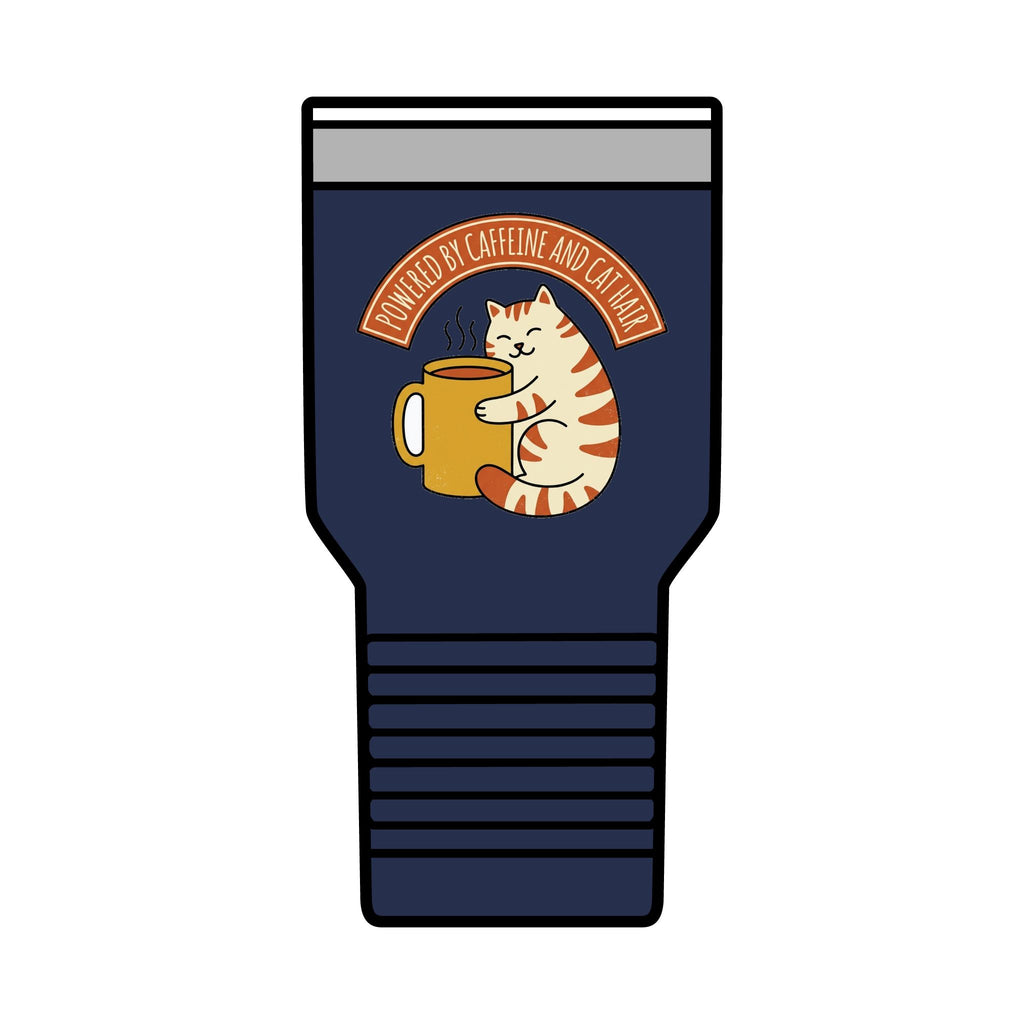 Cat Coffee Tumbler | Powered by Caffeine | cat mom tumbler gift 30oz