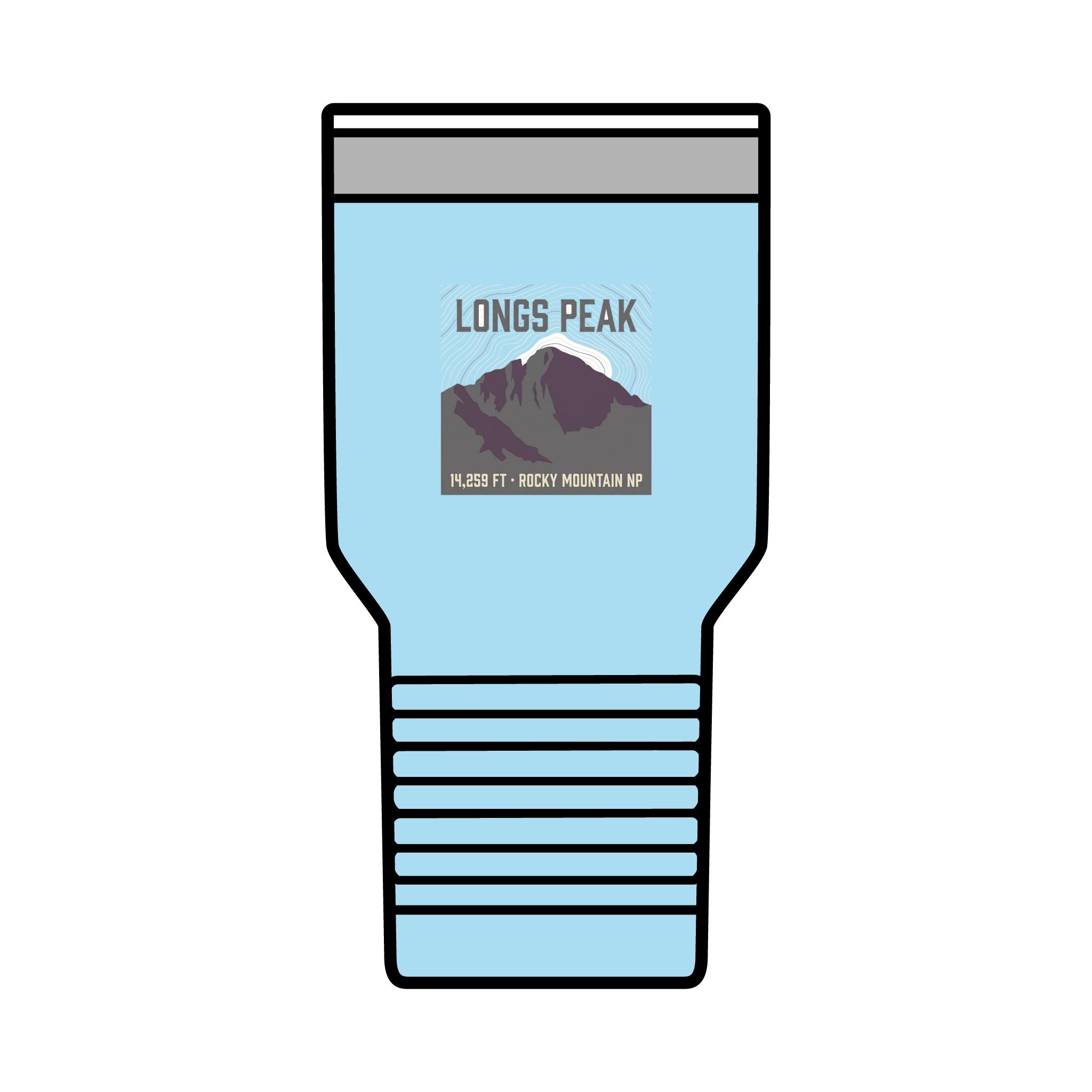 Longs Peak Colorado 30oz Tumbler — hiking insulated drinkware detail
