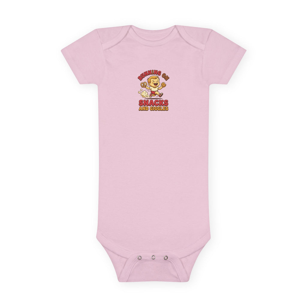 Running on Snacks and Giggles Baby Bodysuit Fun Gift
