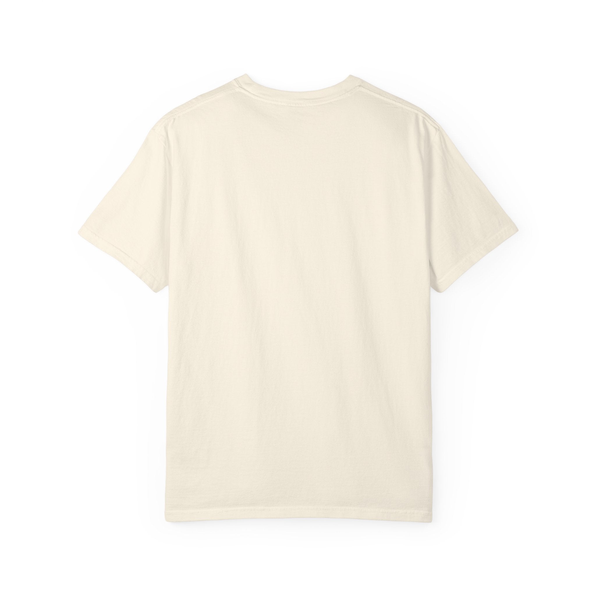 Barbells And Bar Tabs distressed collegiate design with a barbell and a cocktail glass on a garment dyed Comfort Colors tee