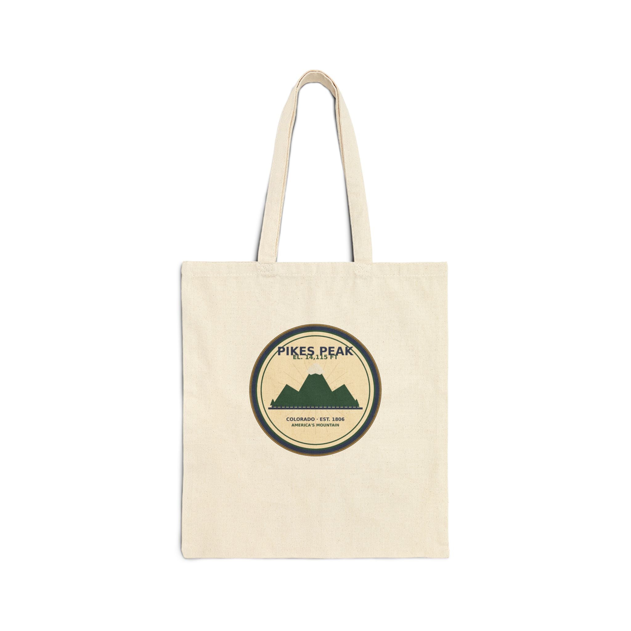 Pikes Peak Tote Bag | Vintage Colorado Mountain Badge