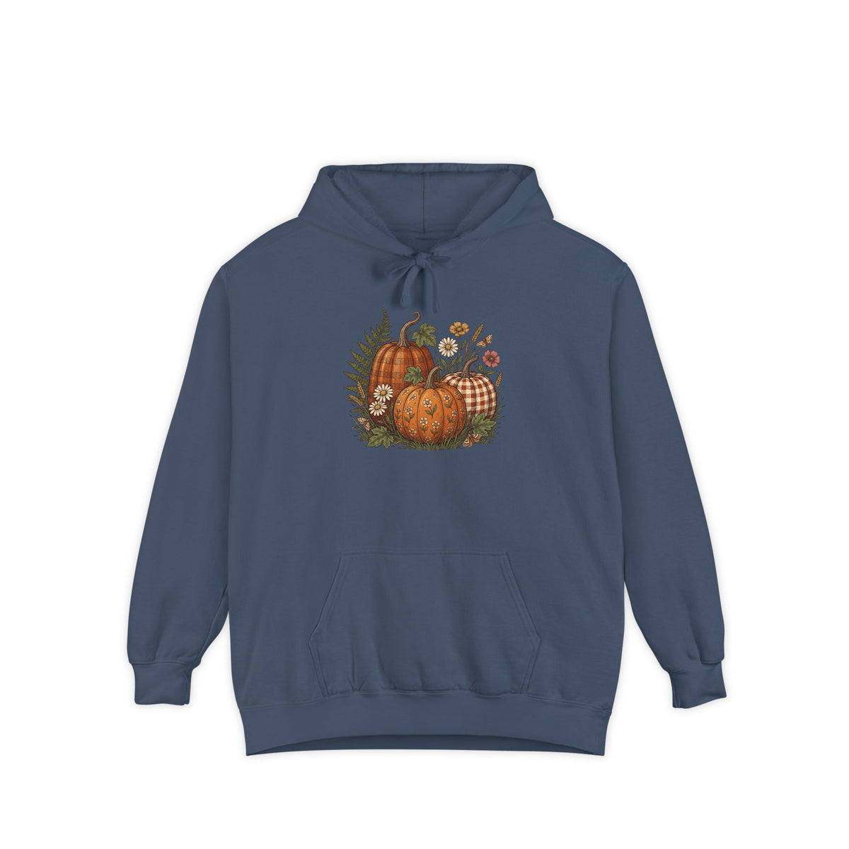 Pumpkin Hoodie | Vintage Patterned Cottagecore Fall Art | Comfort Colors Garment Dyed