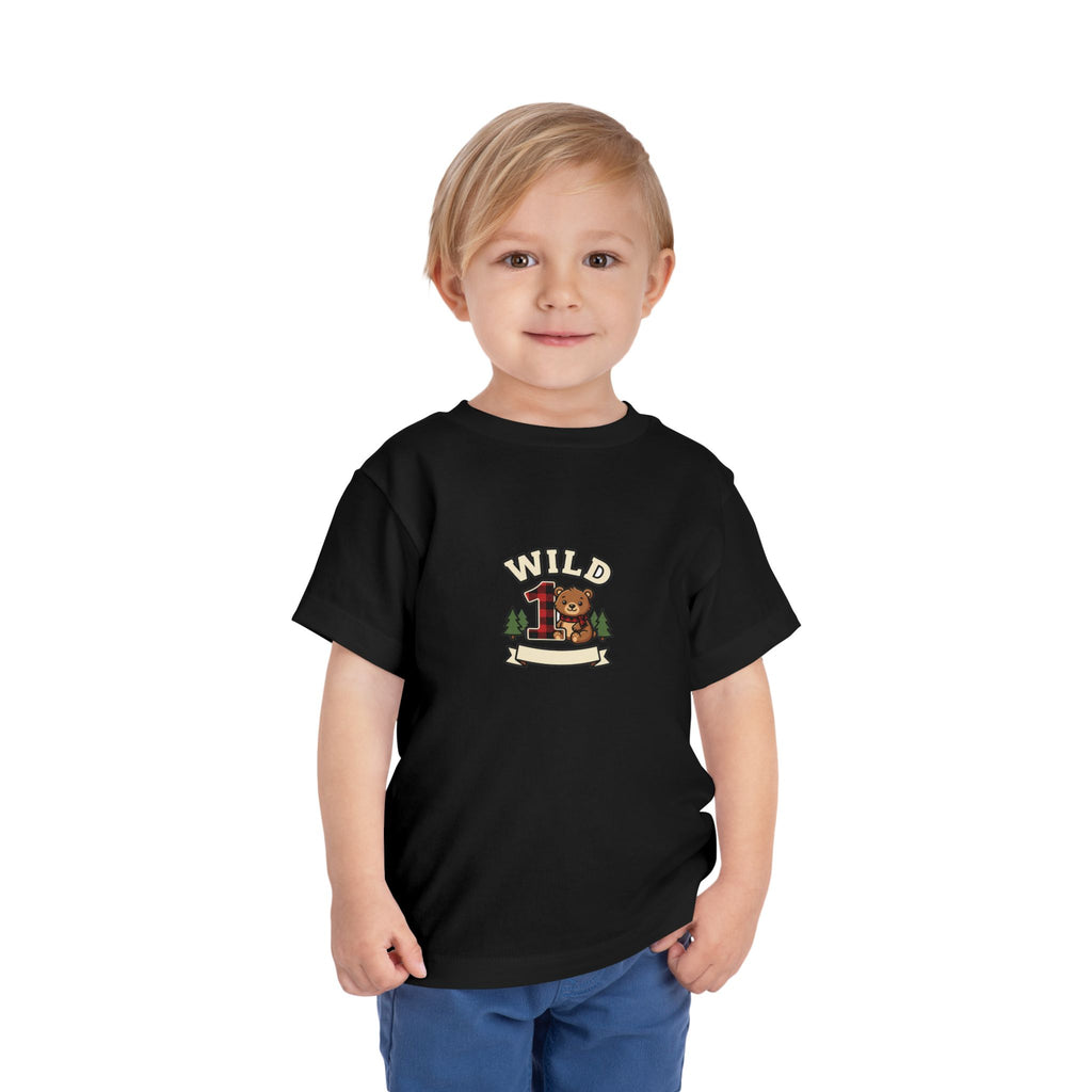 Wild One 1st Birthday Toddler Shirt Plaid Bear Tee
