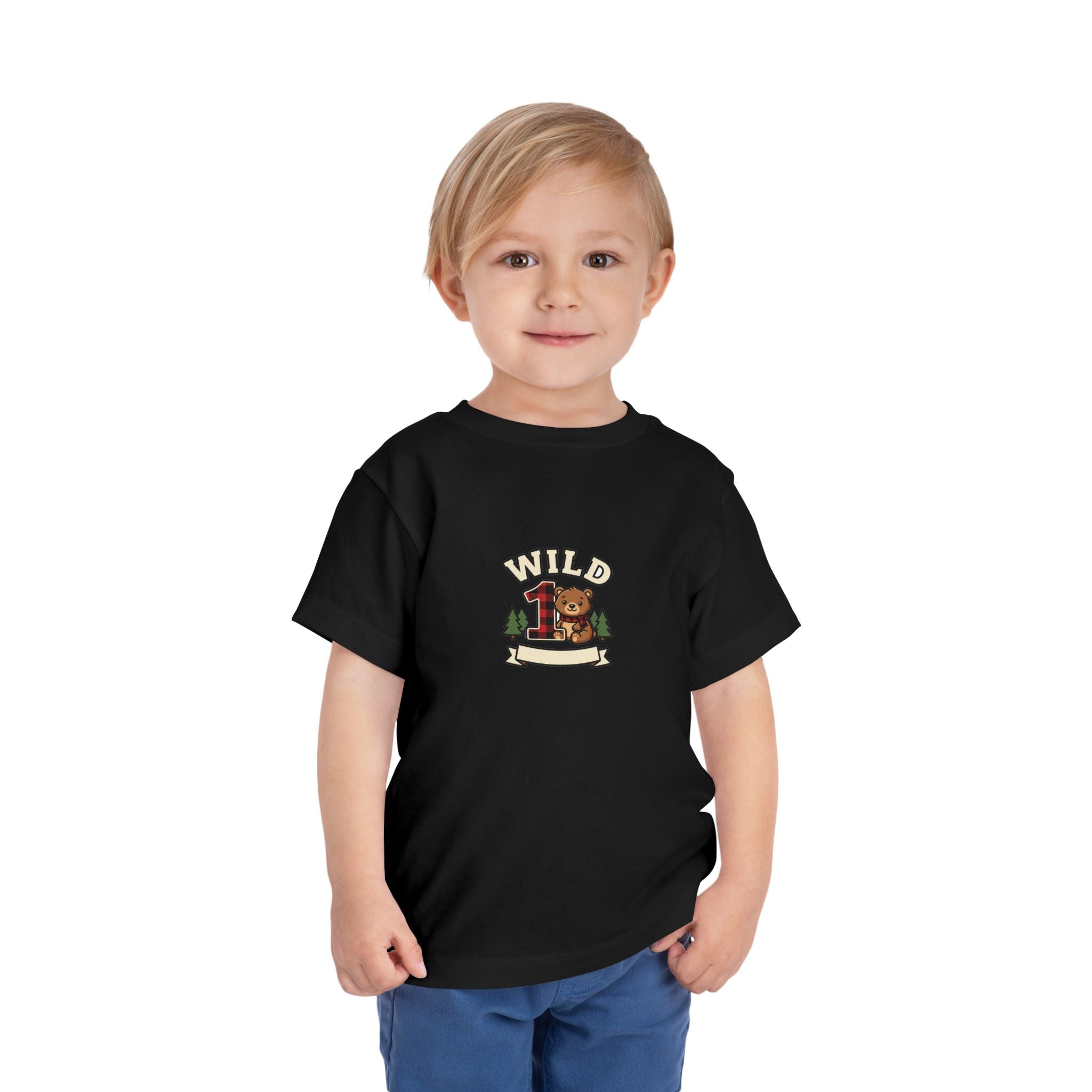 Wild One 1st Birthday Toddler Shirt Plaid Bear Tee