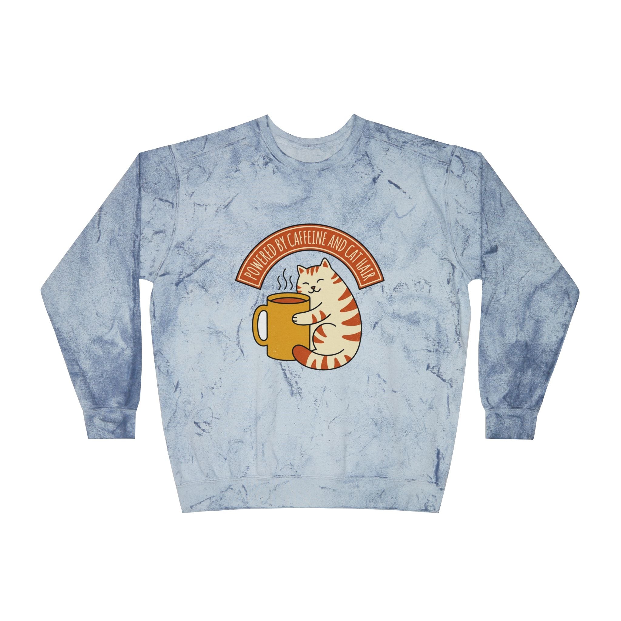 Cat Coffee Powered by Caffeine — Crewneck Sweatshirt