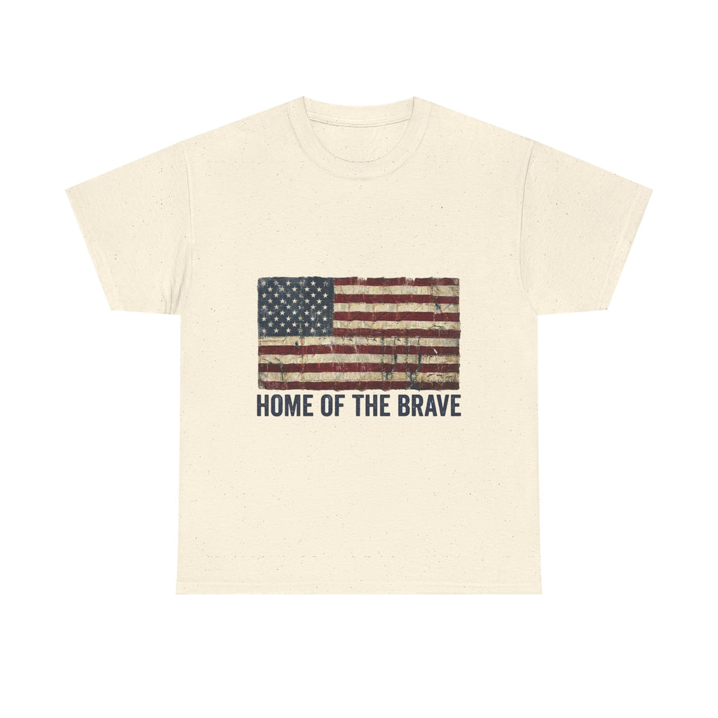 Home of the Brave Tattered Flag Tee | Vintage 4th of July Shirt | America 250