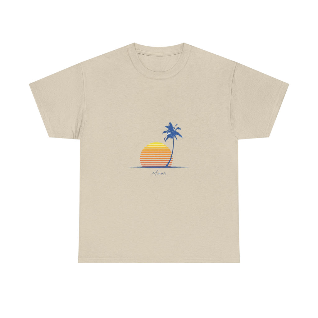Retro Miami Palm Sunset Tee | Vintage Beach Summer Shirt