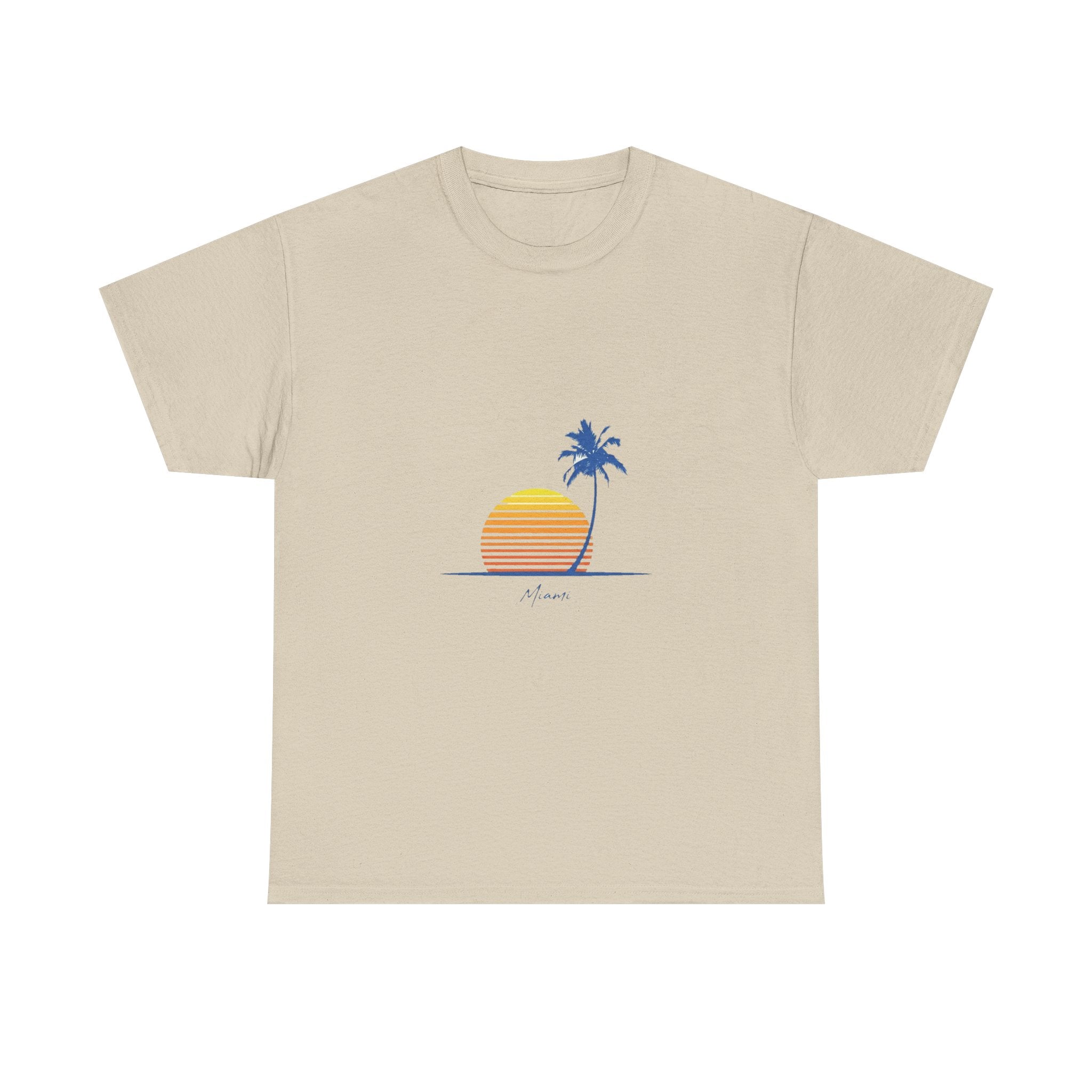 Retro Miami Palm Sunset Tee | Vintage Beach Summer Shirt