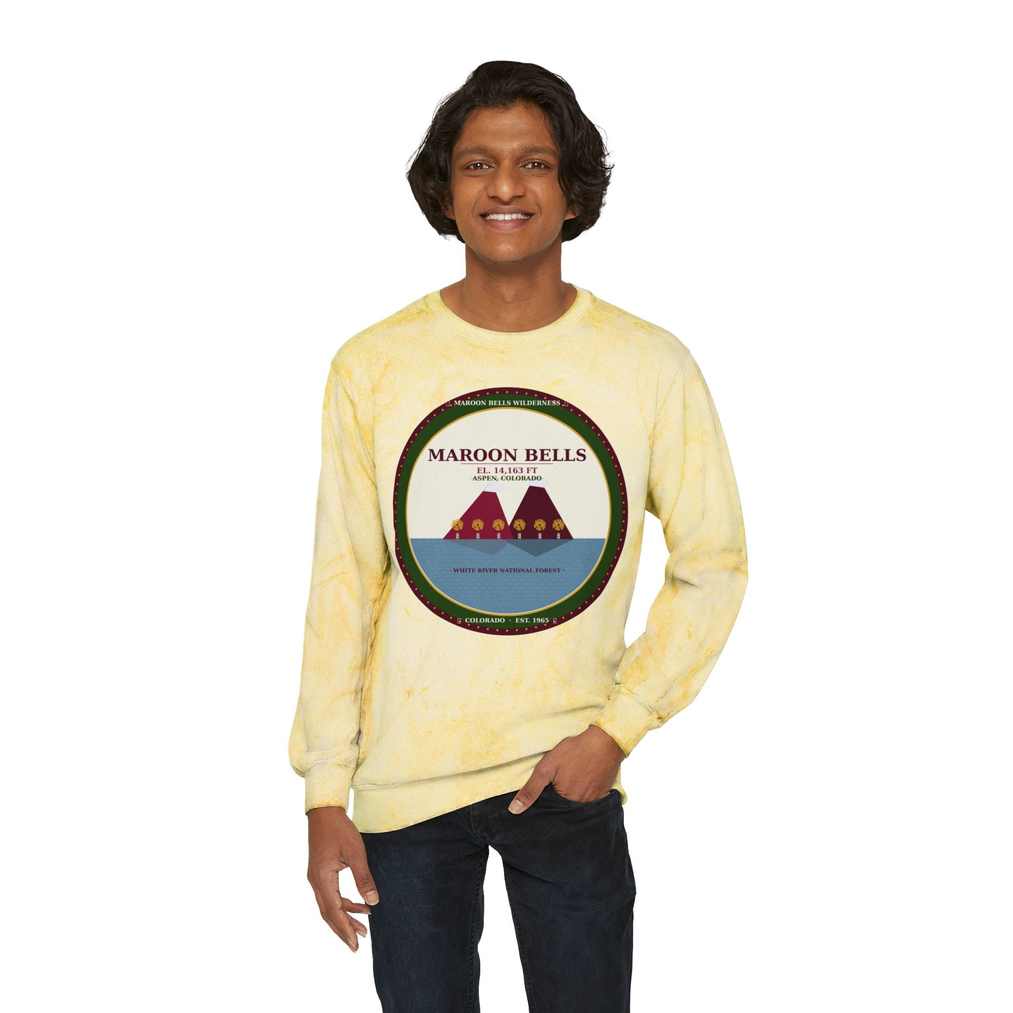 Maroon Bells Badge Crewneck — Colorado 14er