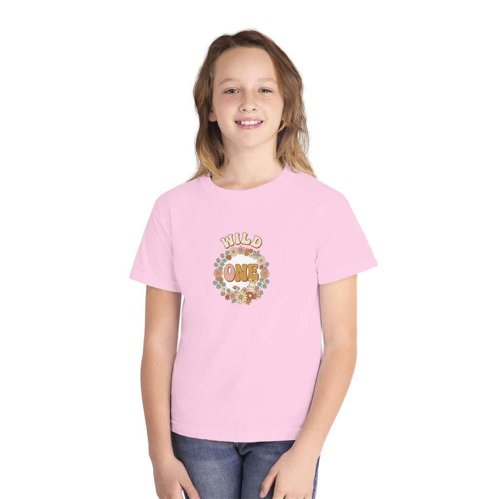 Wild One Birthday Youth Shirt Boho Bunny Comfort Colors