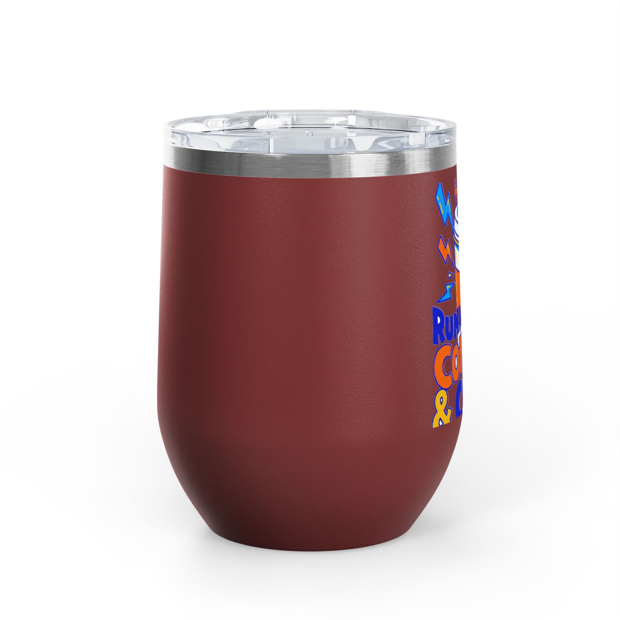 Running on Coffee & Chaos Tumbler | 12oz Insulated Coffee Mug